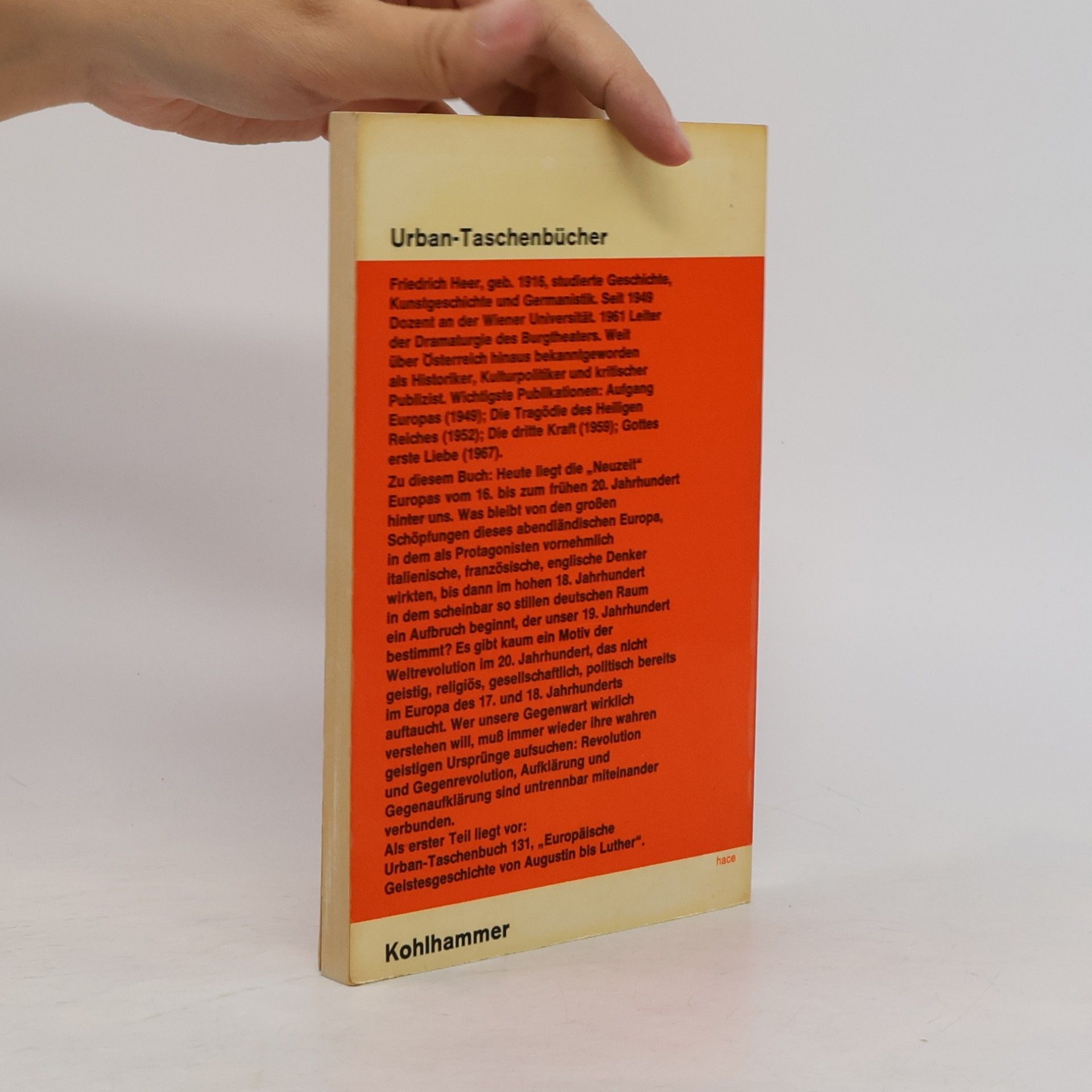 Friedrich Heer Europäische Geistesgeschichte von Erasmus bis Goethe