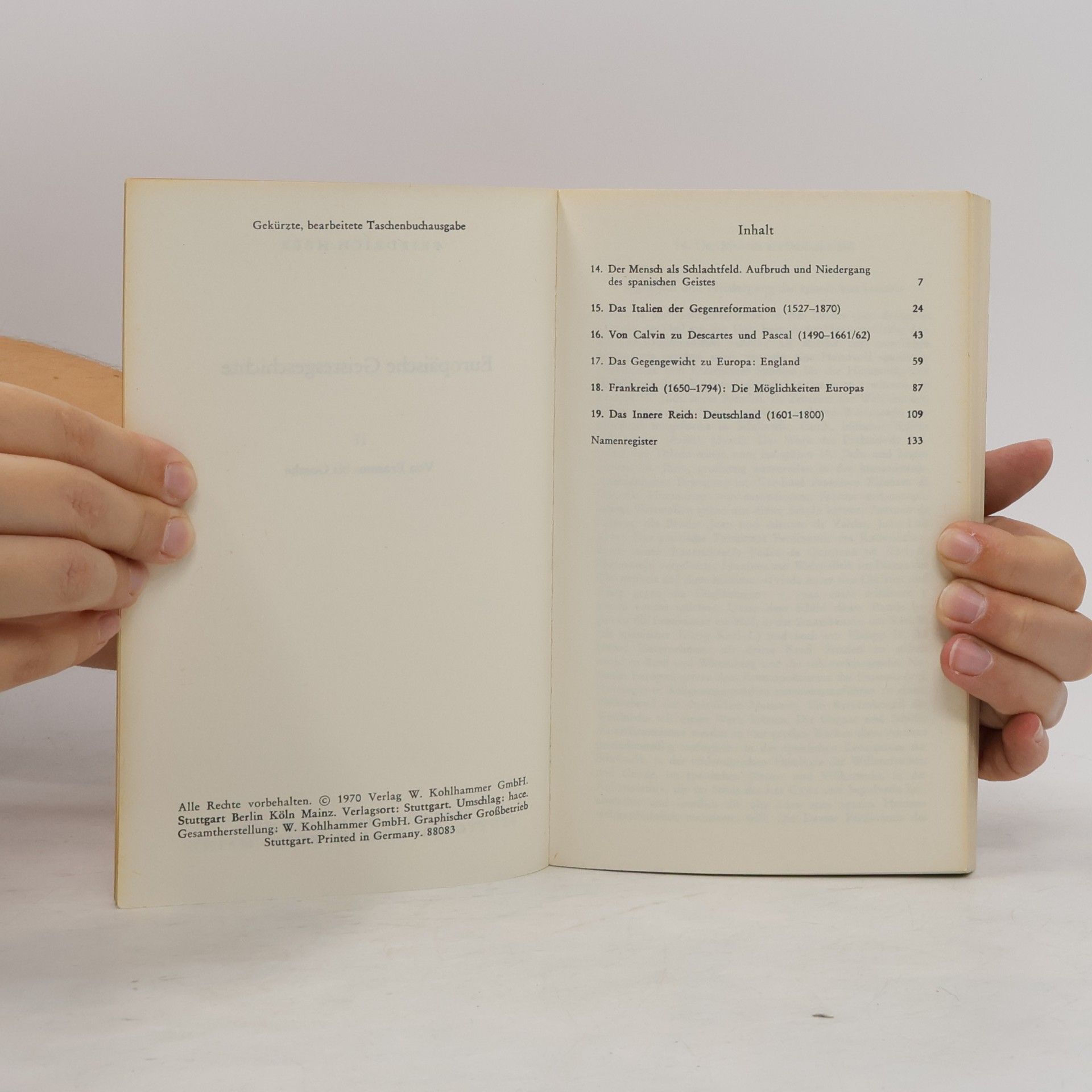 Friedrich Heer Europäische Geistesgeschichte von Erasmus bis Goethe