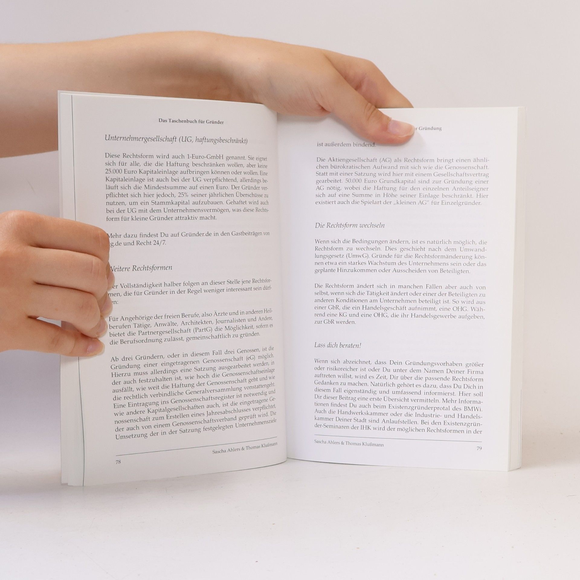 Thomas Klußmann Das Taschenbuch für Gründer