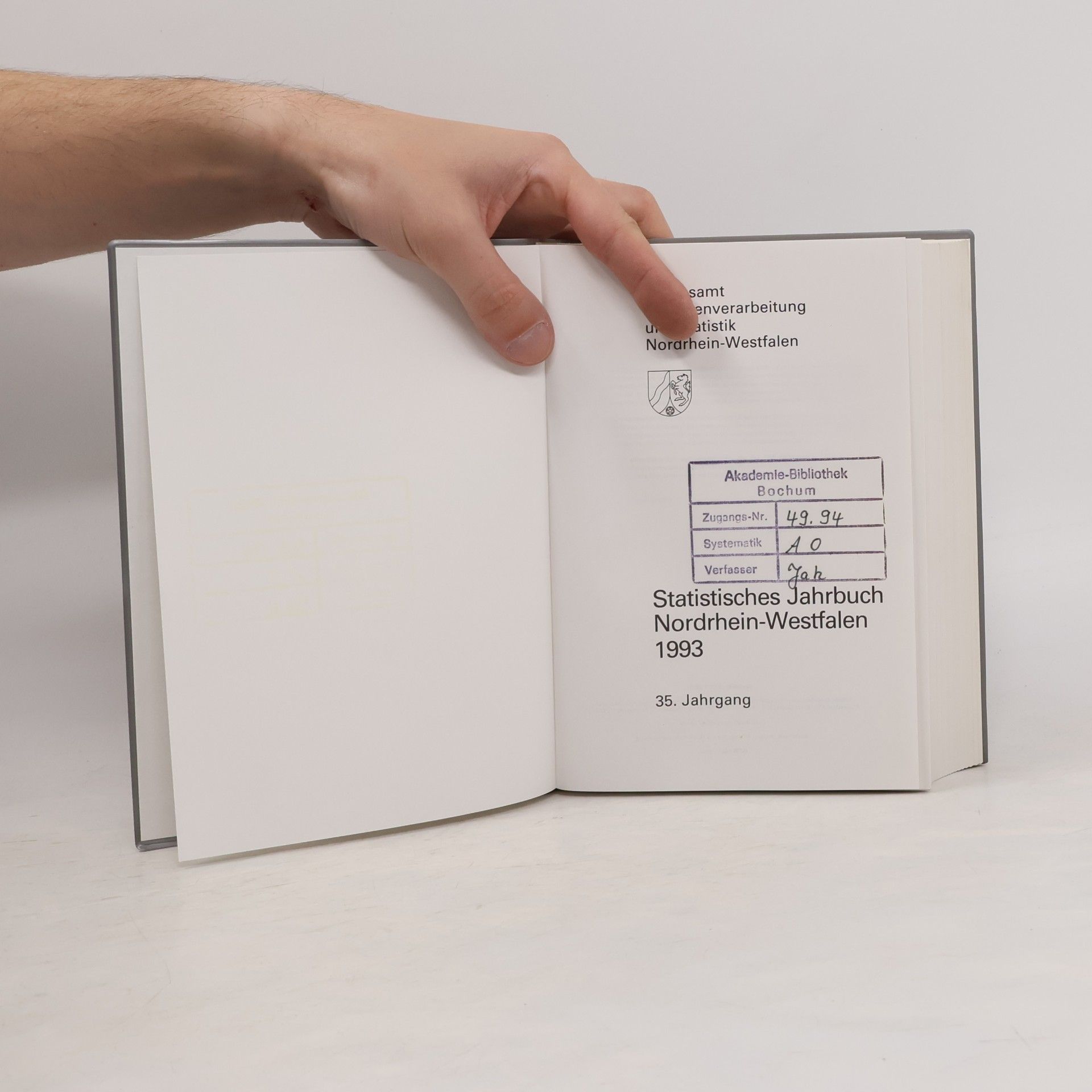 Autorenkollektiv Statistisches Jahrbuch Nordrhein-Westfalen 1993
