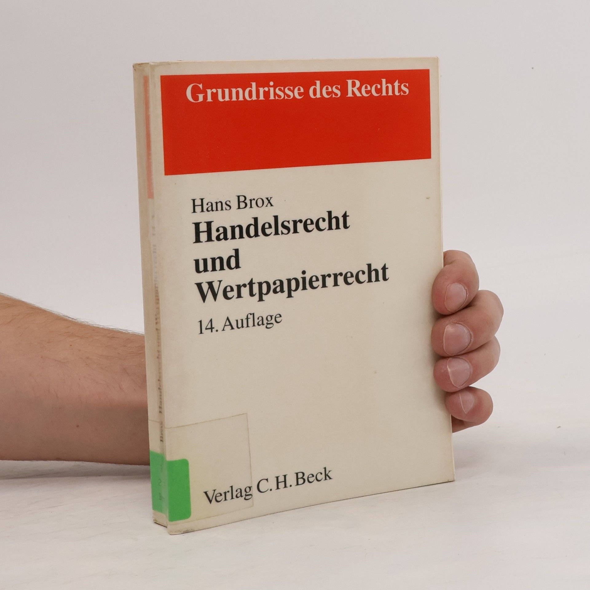 Hans Brox Handelsrecht und Wertpapierrecht