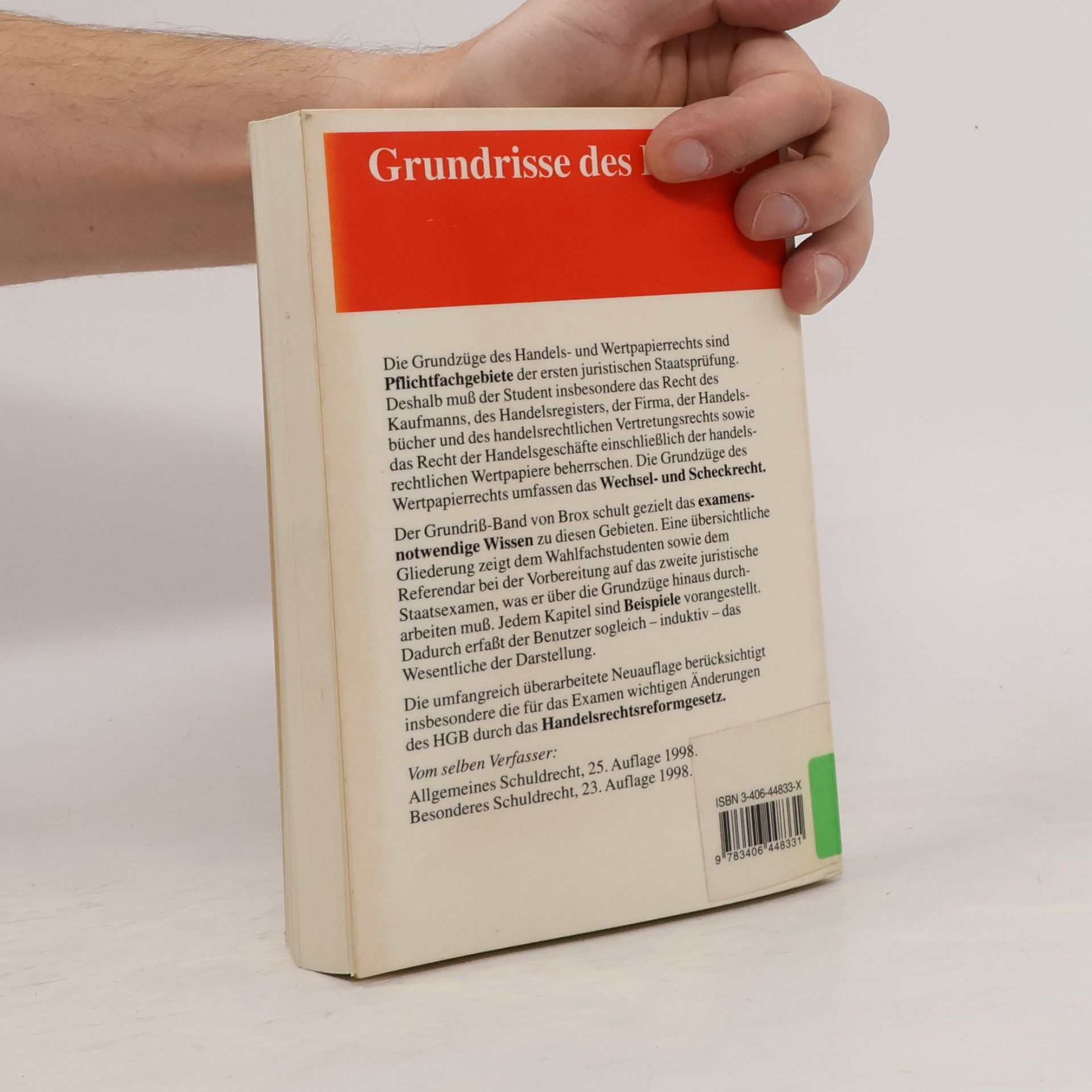 Hans Brox Handelsrecht und Wertpapierrecht