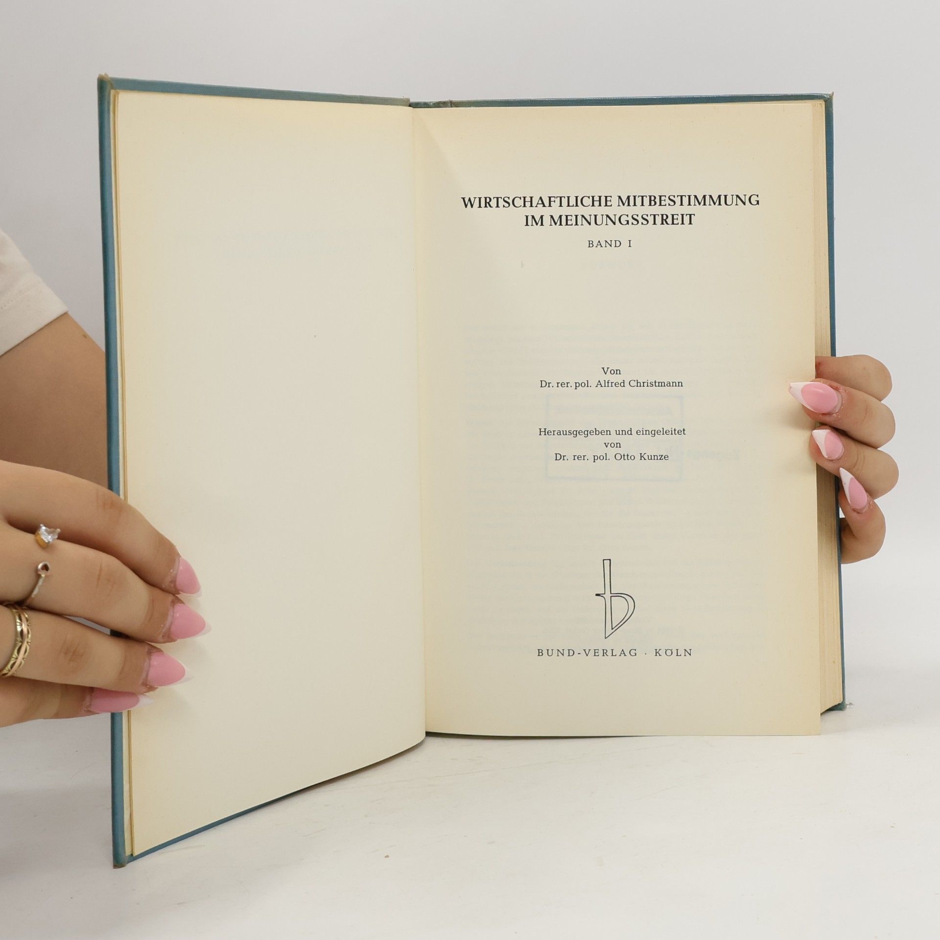 Alfred Christmann Wirtschaftliche Mitbestimmung im Meinungsstreit 1