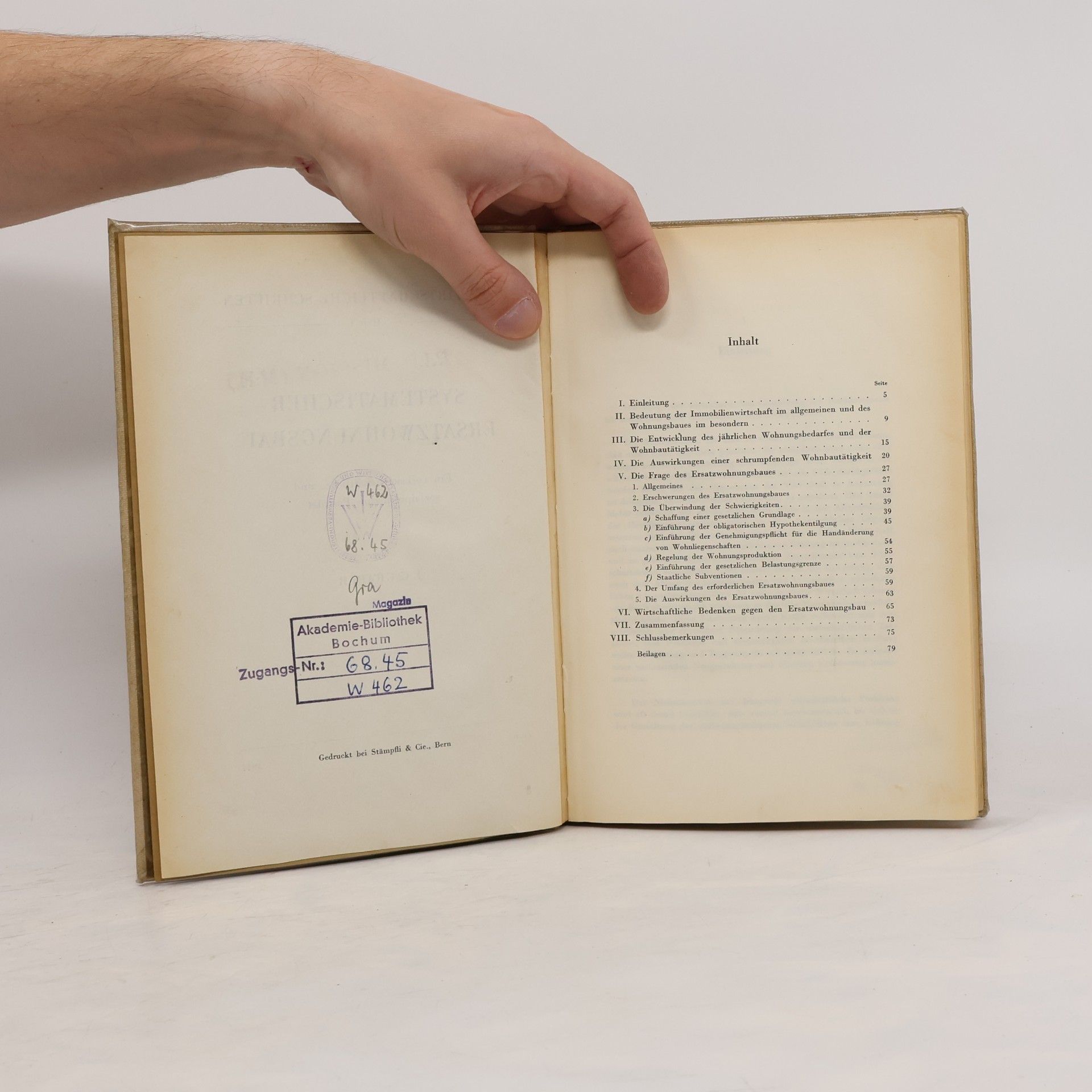 J. C. Graber Systematischer Ersatzwohnungsbau I