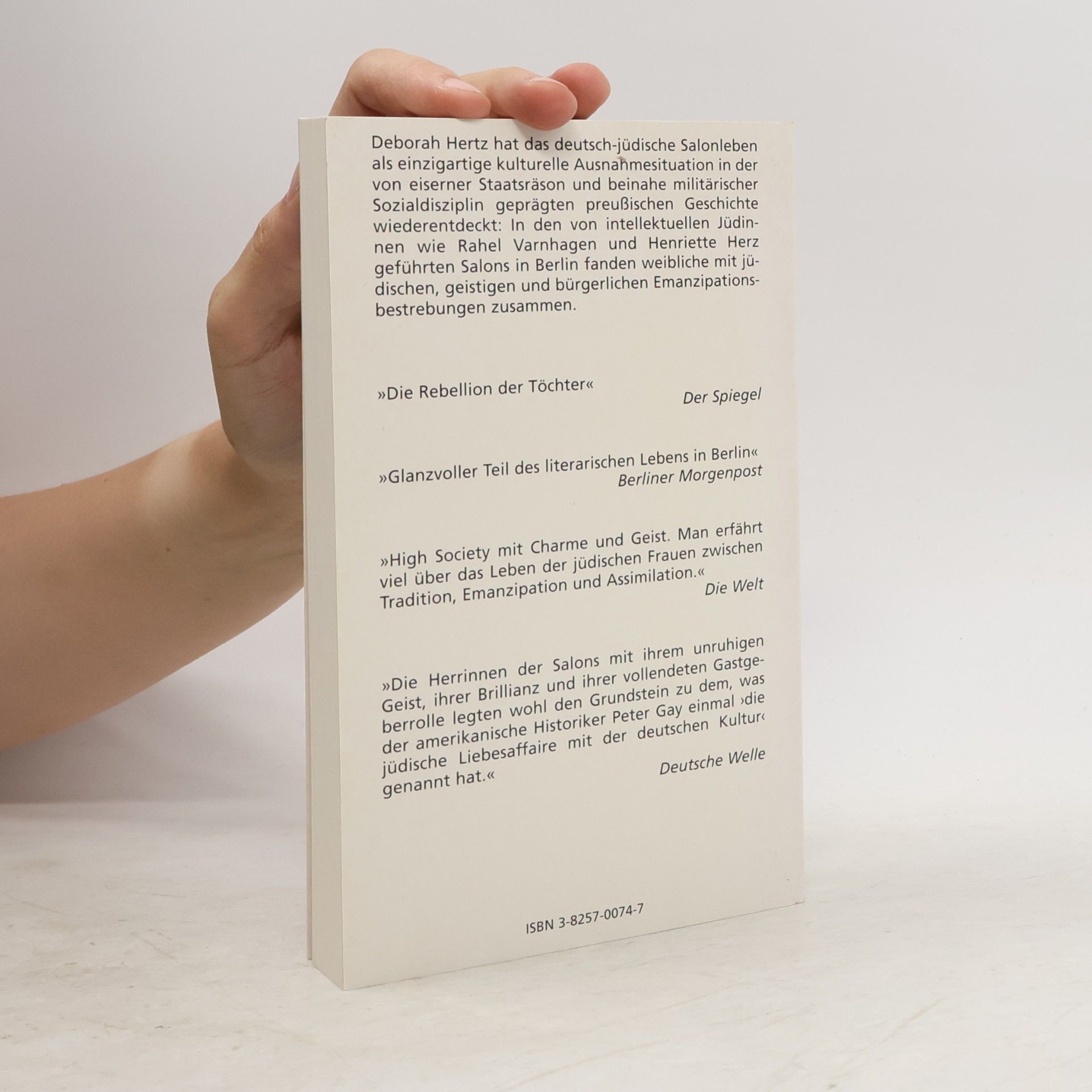 Deborah Hertz Die jüdischen Salons im alten Berlin