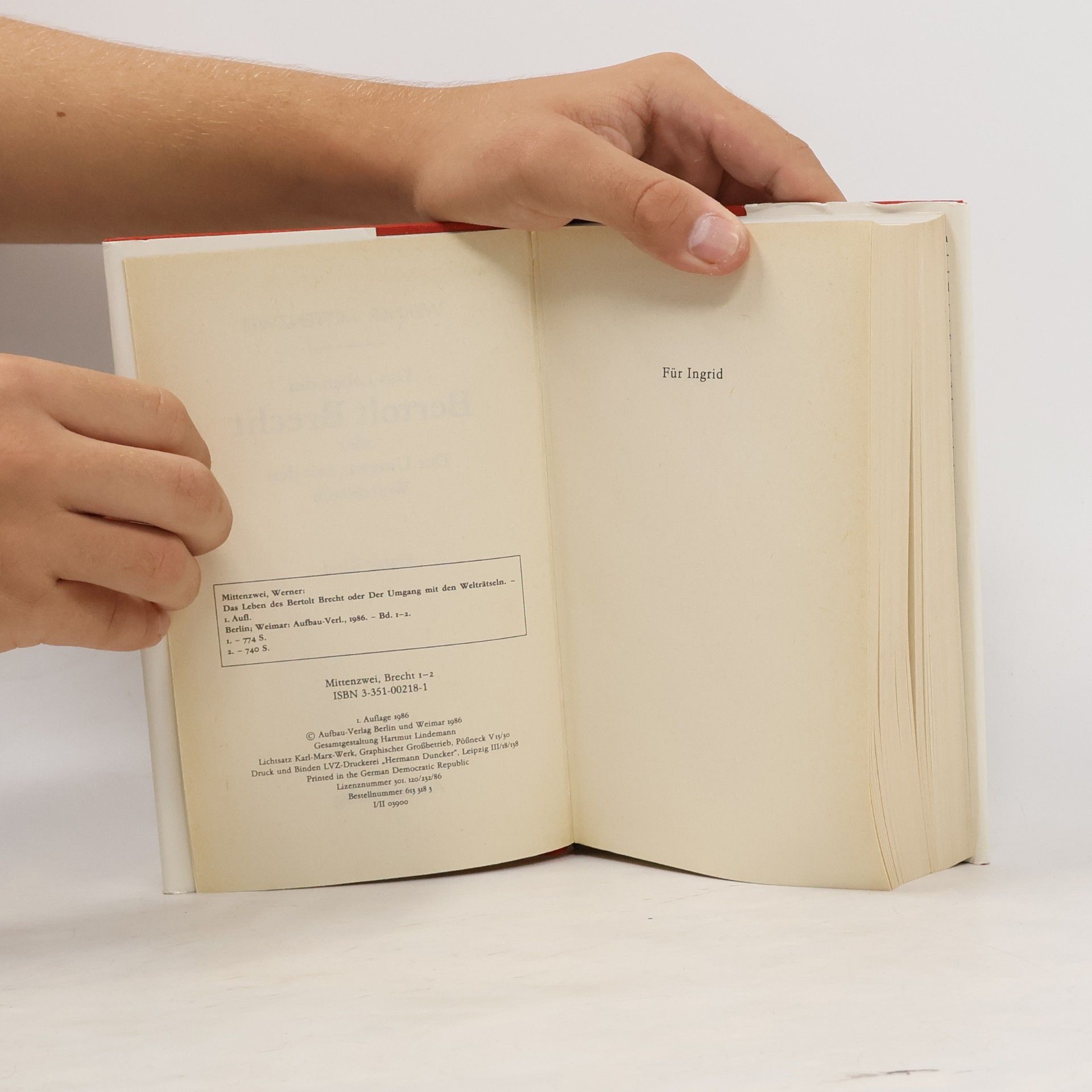 Werner Mittenzwei Das Leben des Bertolt Brecht, oder, Der Umgang mit den Welträtseln. 1