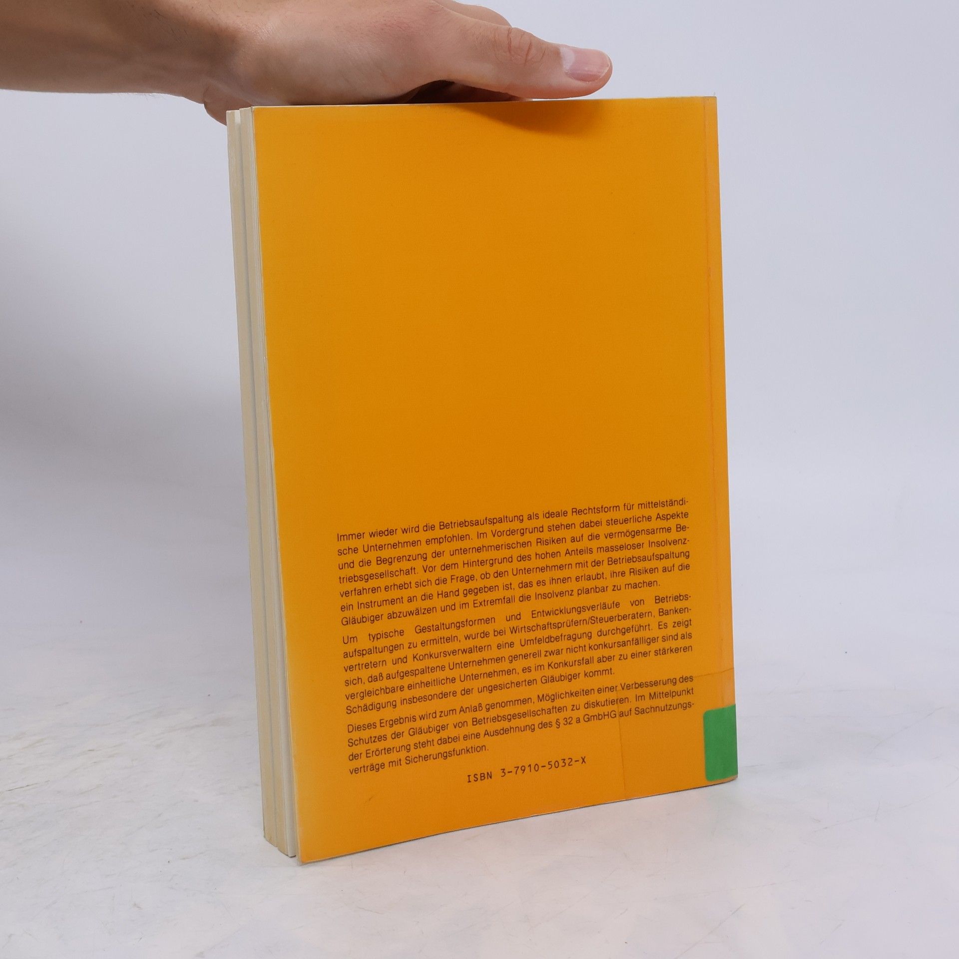 Stephan Hesselmann Schriften zur Mittelstandsforschung - 32 NF: Betriebsaufspaltung und Insolvenzrisiko