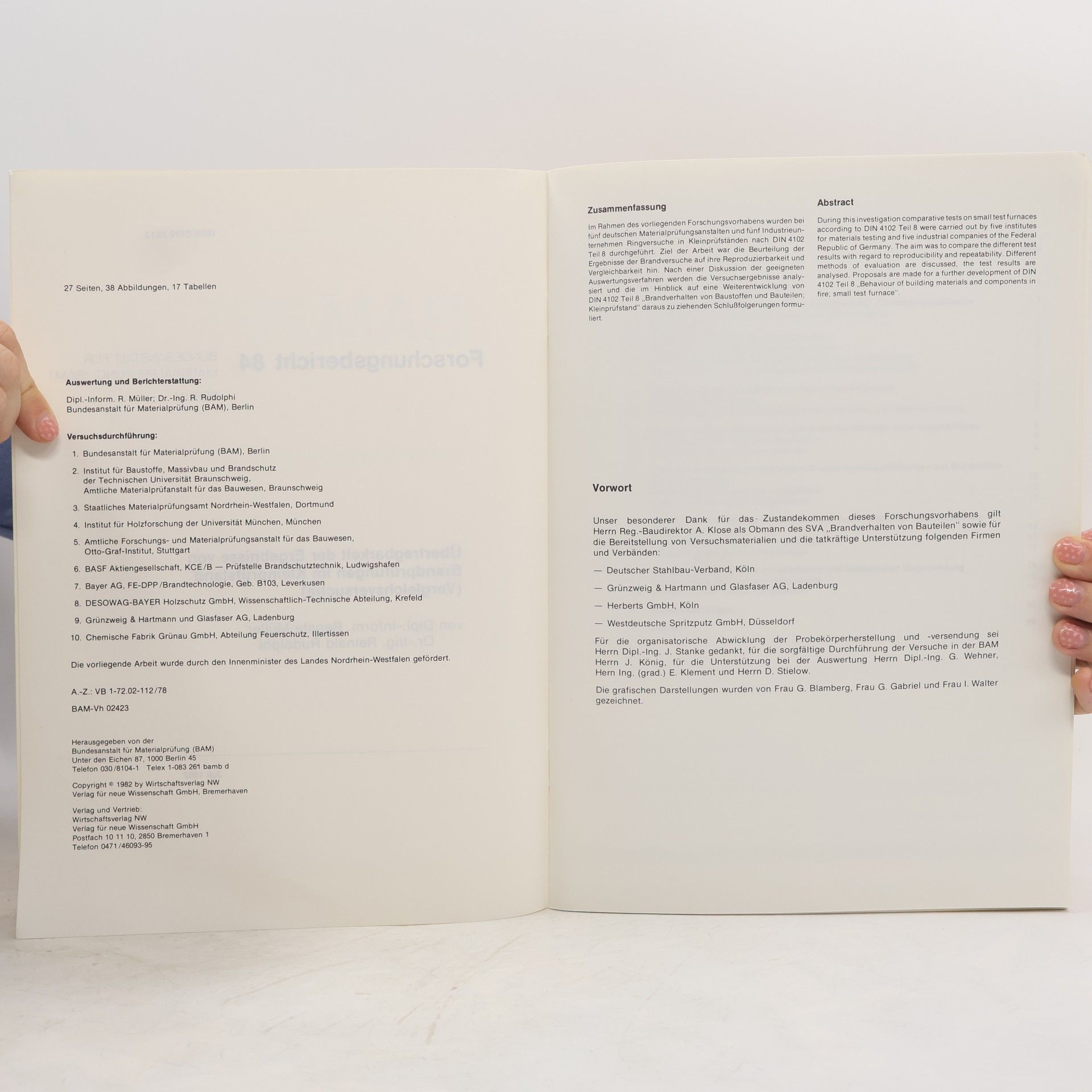 Autorenkollektiv BAM. Forschungsbericht 84