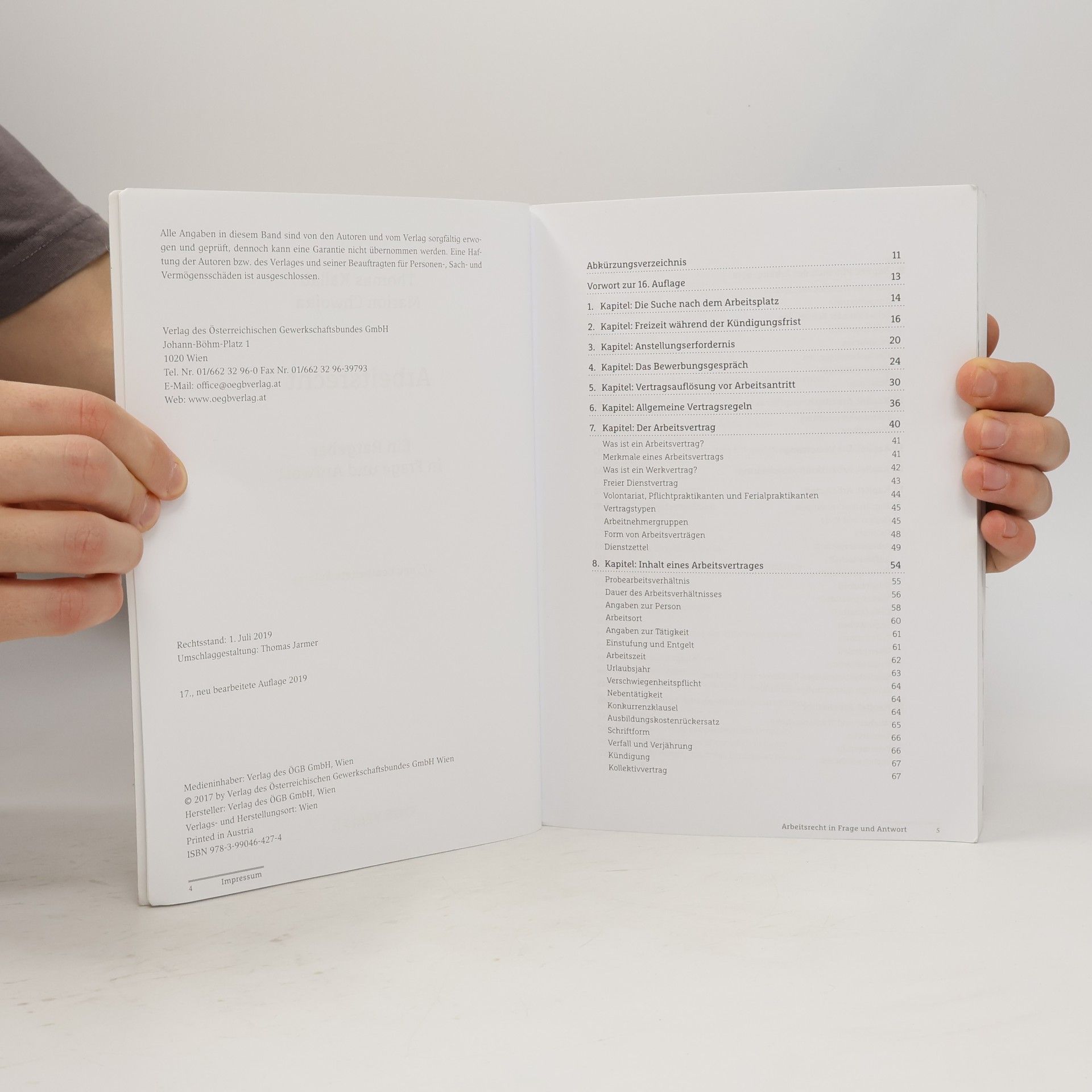 Thomas Kallab Arbeitsrecht in Frage und Antwort - 17. Auflage 2019