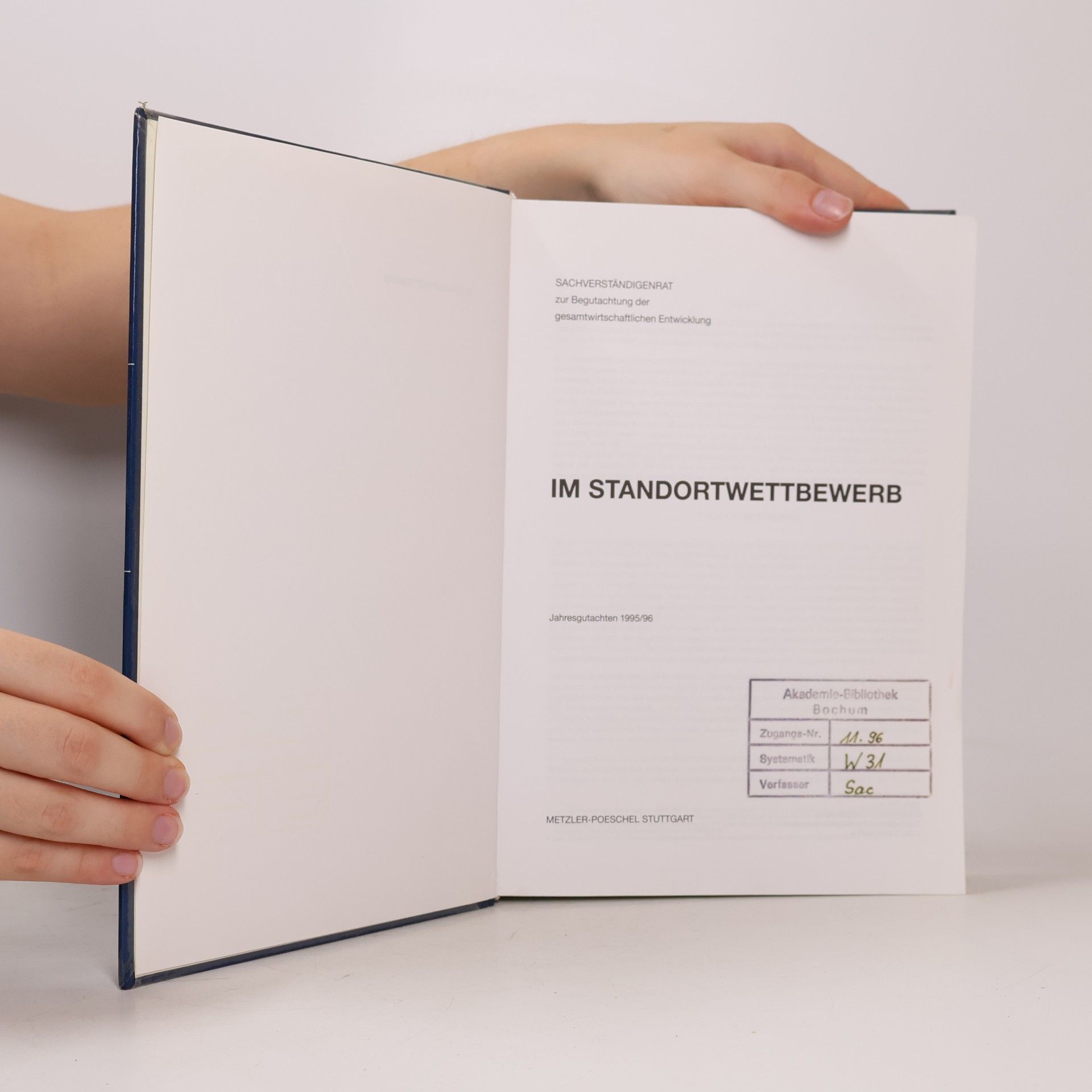 Sachverständigenrat zur Begutachtung der gesamtwirtschaftlichen Entwicklung Im Standortwettbewerb. Jahresgutachten 1995/96