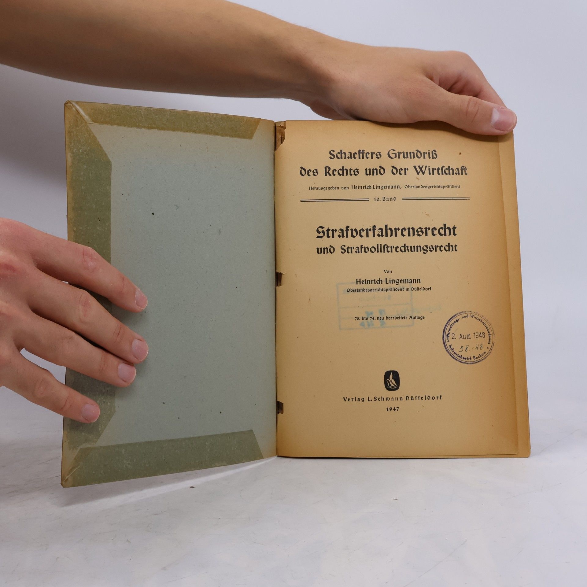 Heinrich Lingemann Strafverfahrensrecht und Strafvollstreckungsrecht