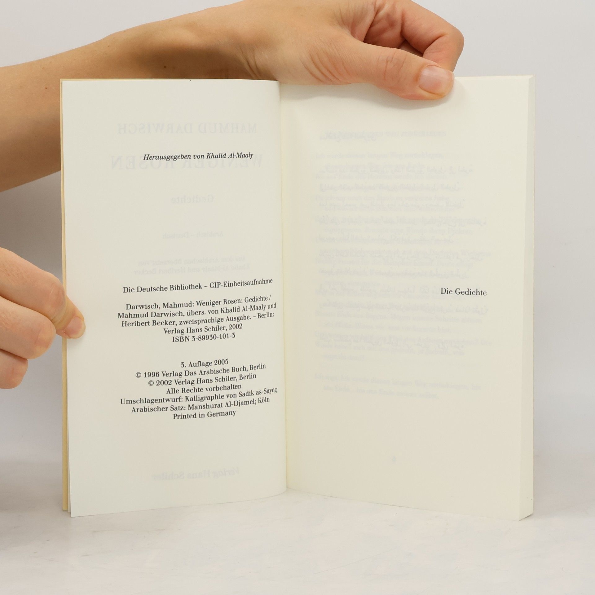 Mahmud Darwisch Weniger Rosen