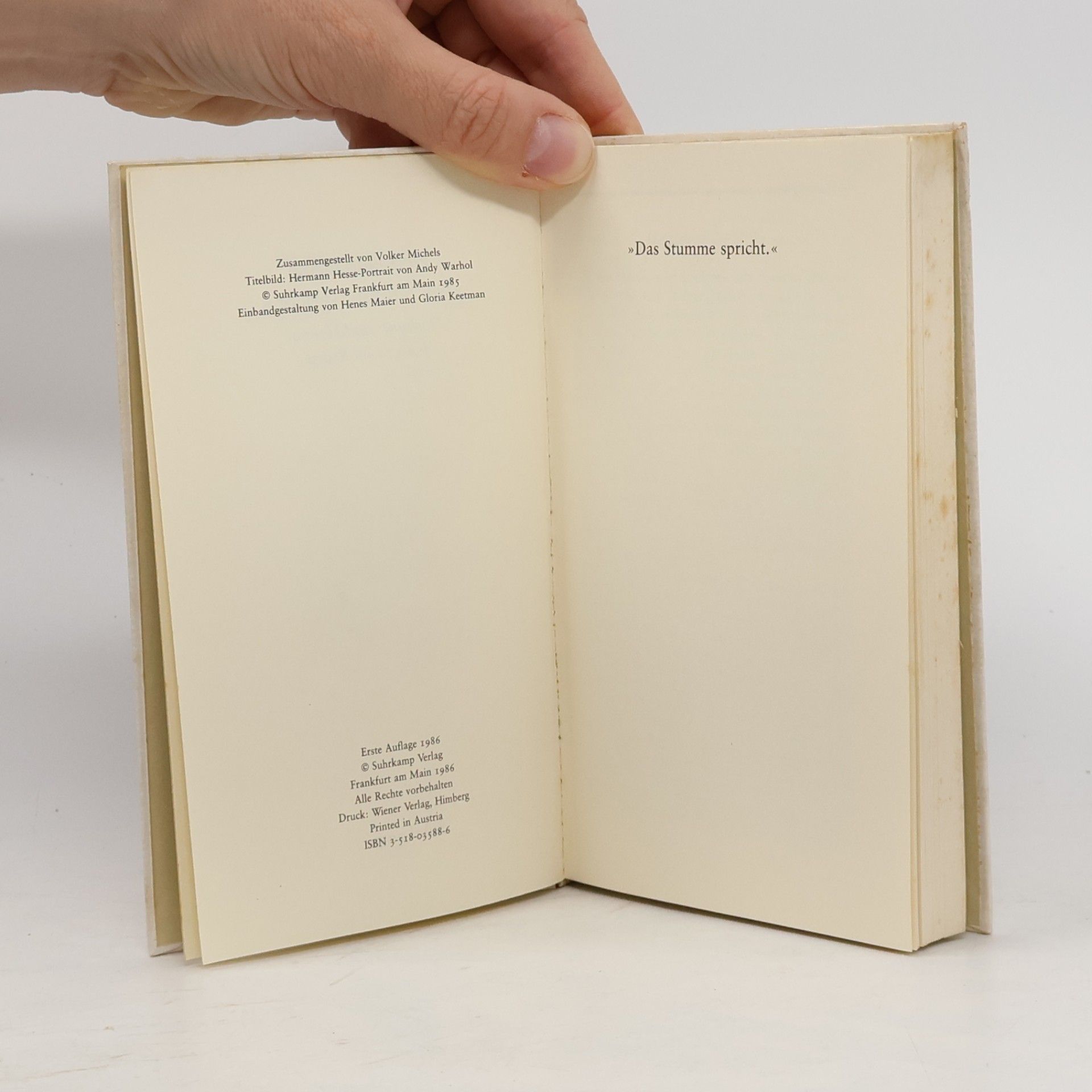 Hermann Hesse Das Stumme spricht