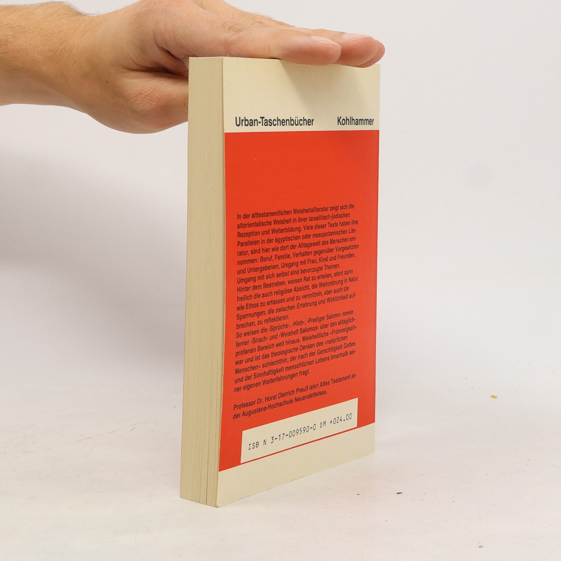 Horst Dietrich Preuß Urban-Taschenbücher - 383: Einführung in die alttestamentliche Weisheitsliteratur