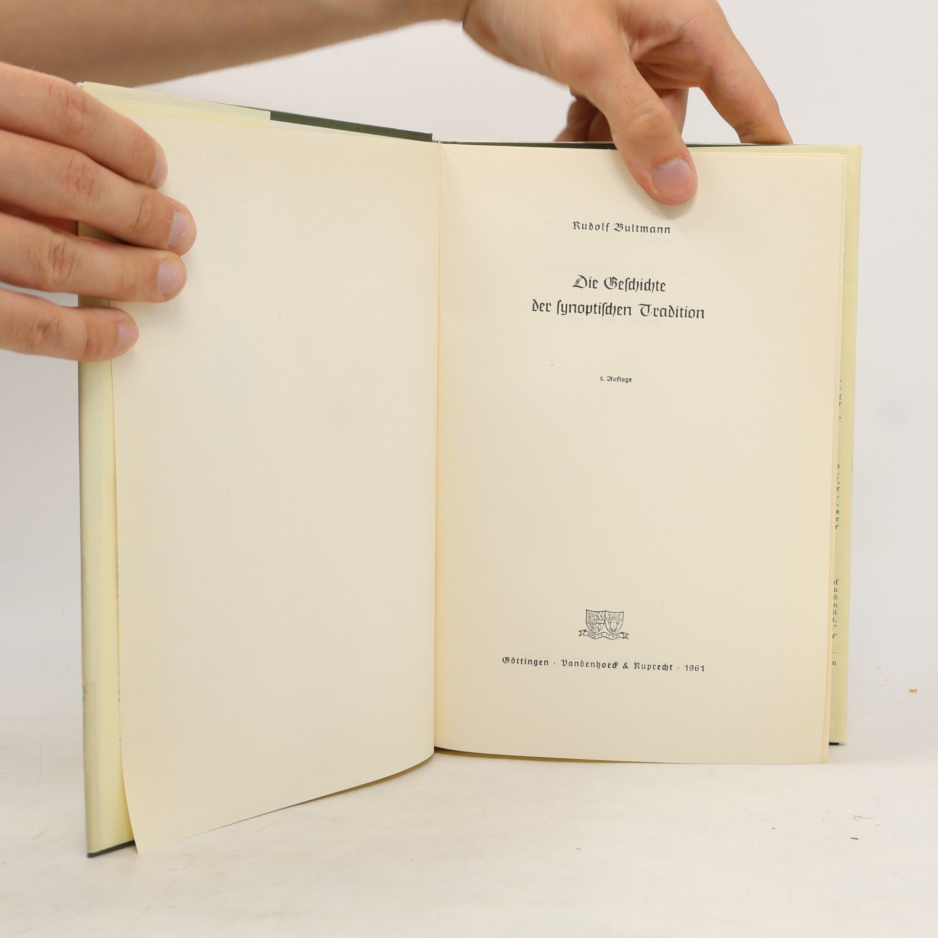 Rudolf Bultmann Die Geschichte der synoptischen Tradition