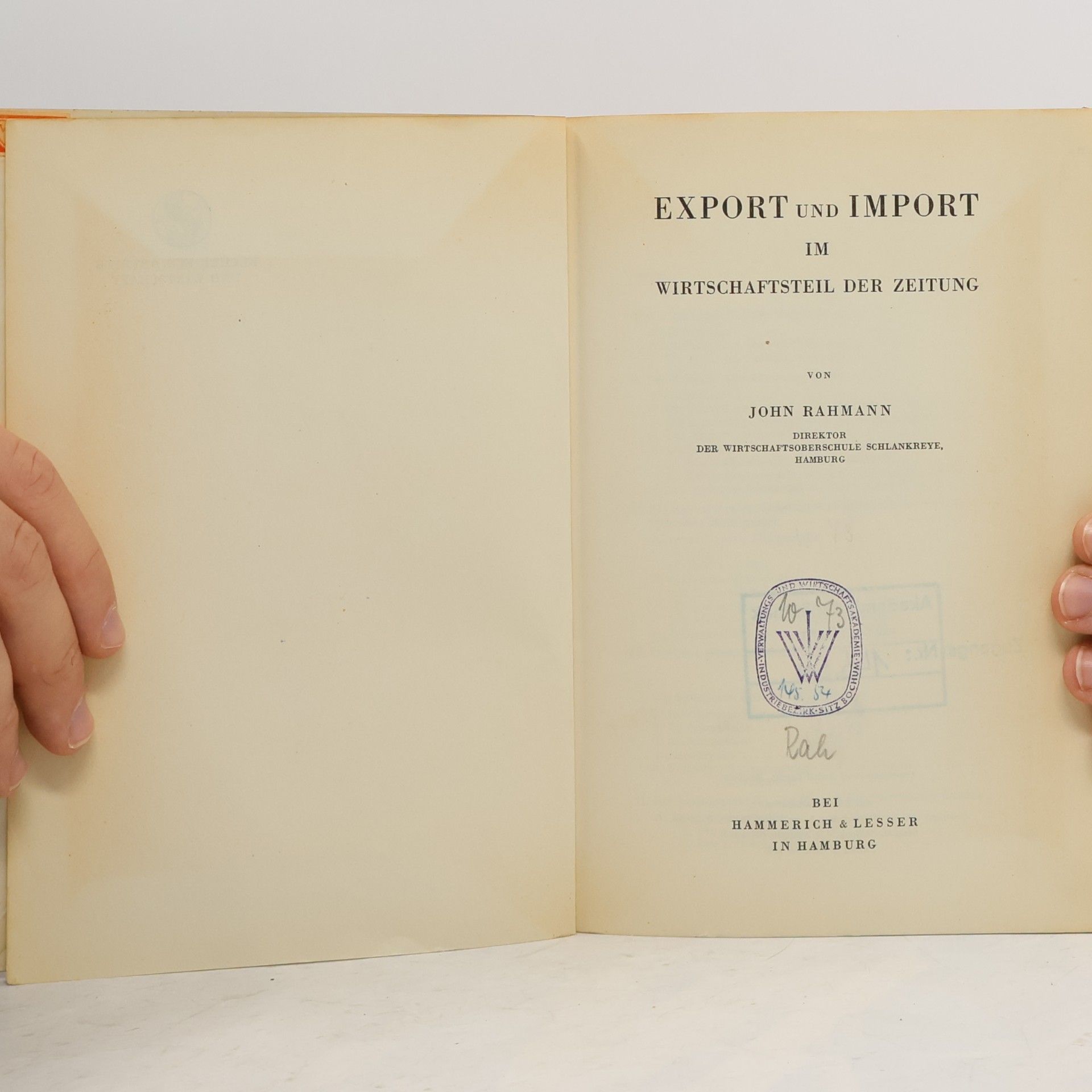 John Rahmann Export+Import im Wirtschaftsteil der Zeitung