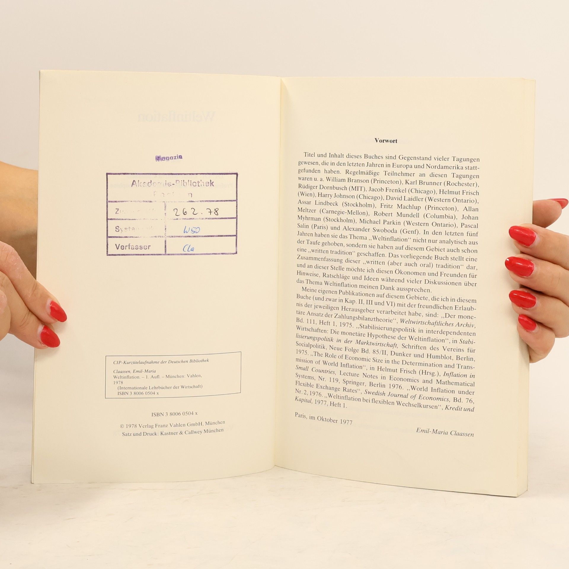 Emil Maria Claassen Internationale Lehrbücher der Wirtschaft: Weltinflation