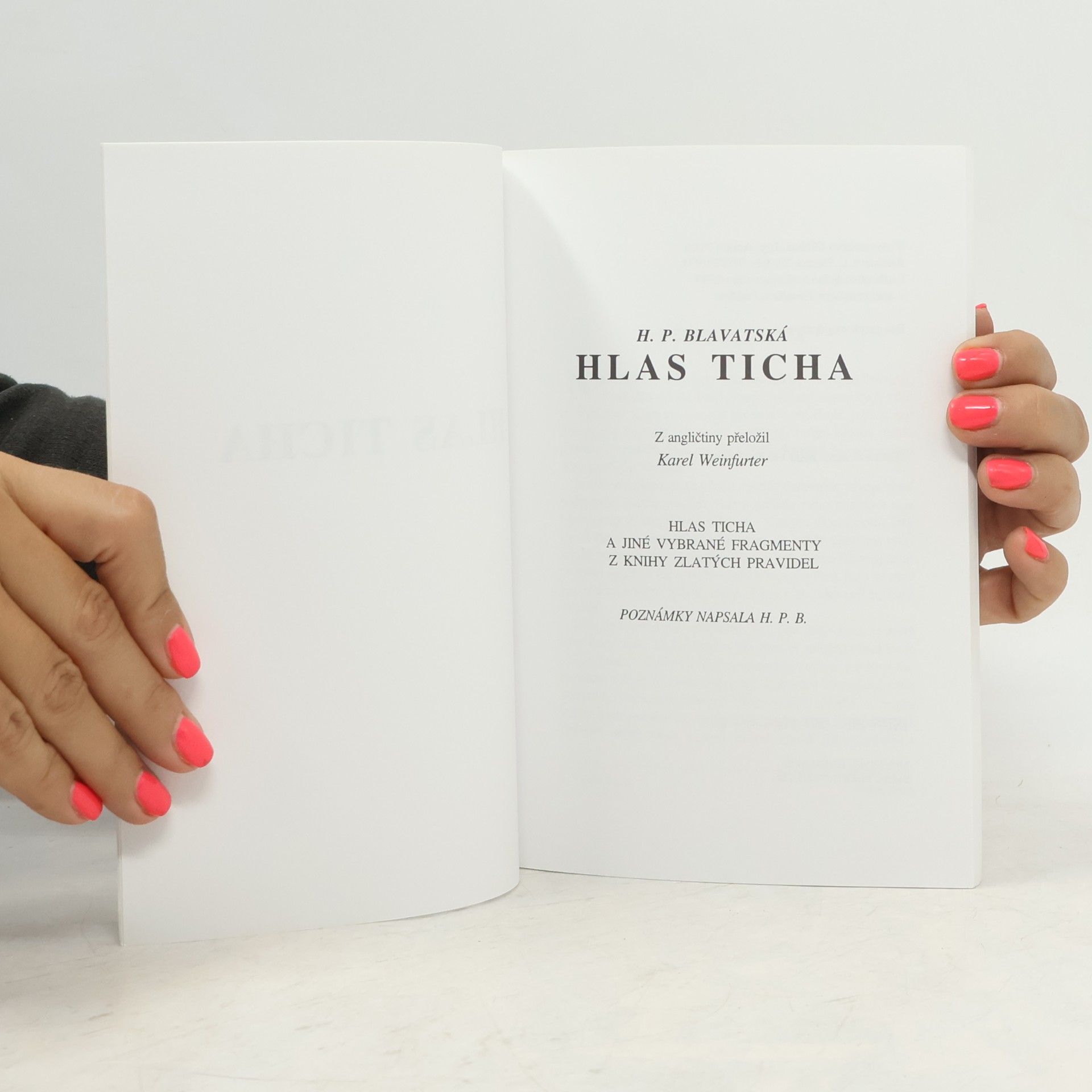 Helena Petrovna Blavatsky Hlas ticha