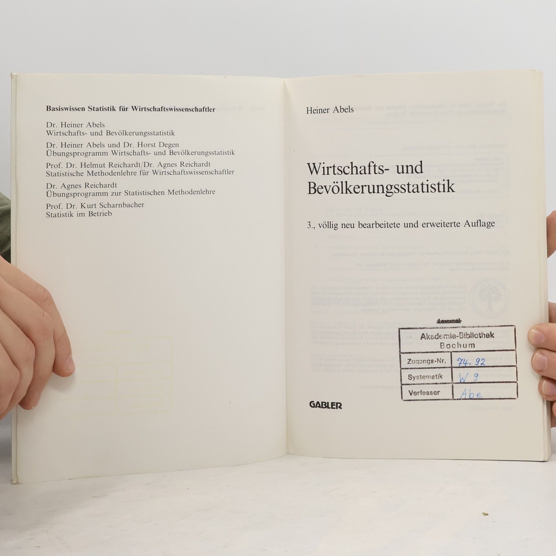 Heiner Abels Basiswissen Statistik für Wirtschaftswissenschaftler - 3: Wirtschafts- und Bevölkerungsstatistik