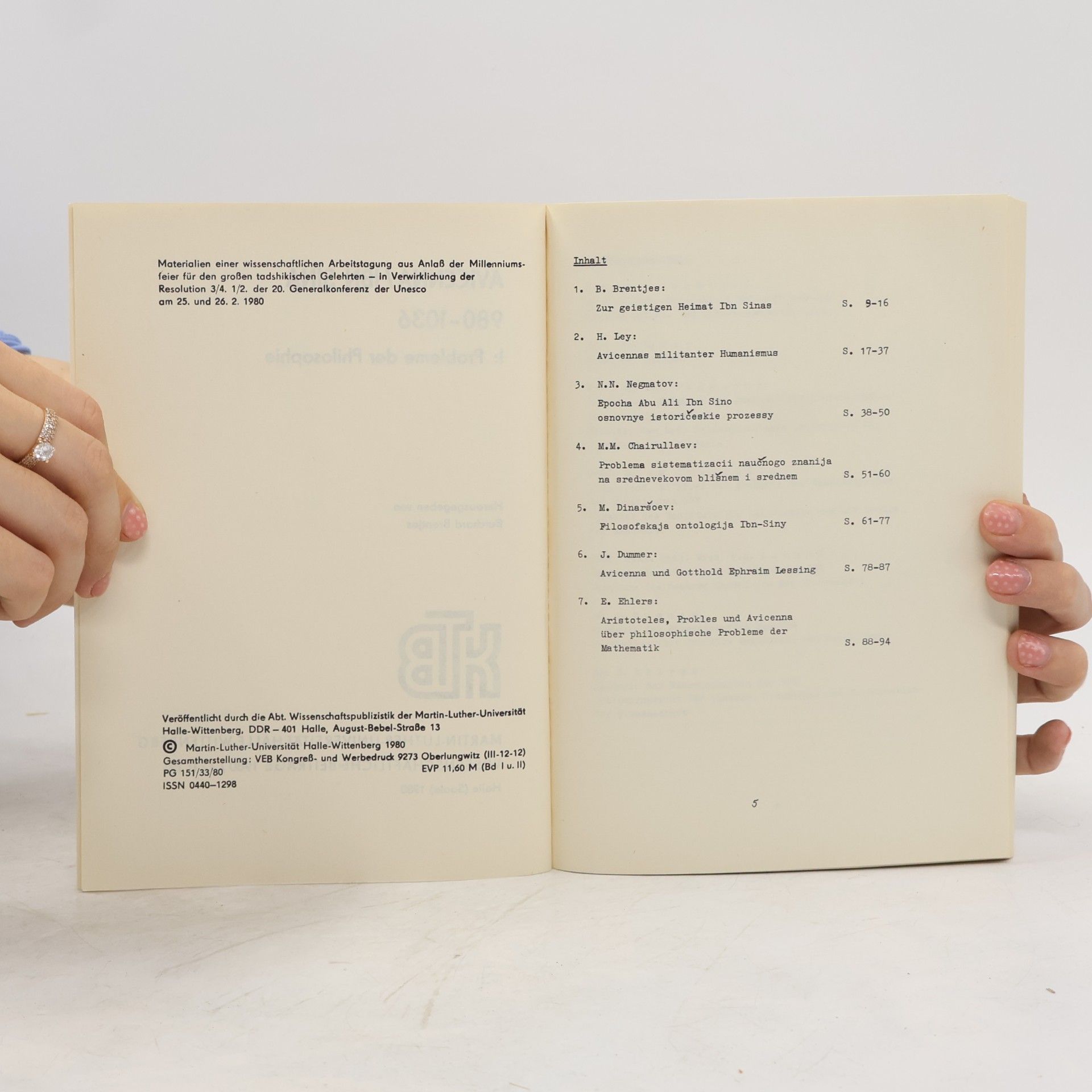 Autorenkollektiv Avicenna/ IBN SINA 980-1036