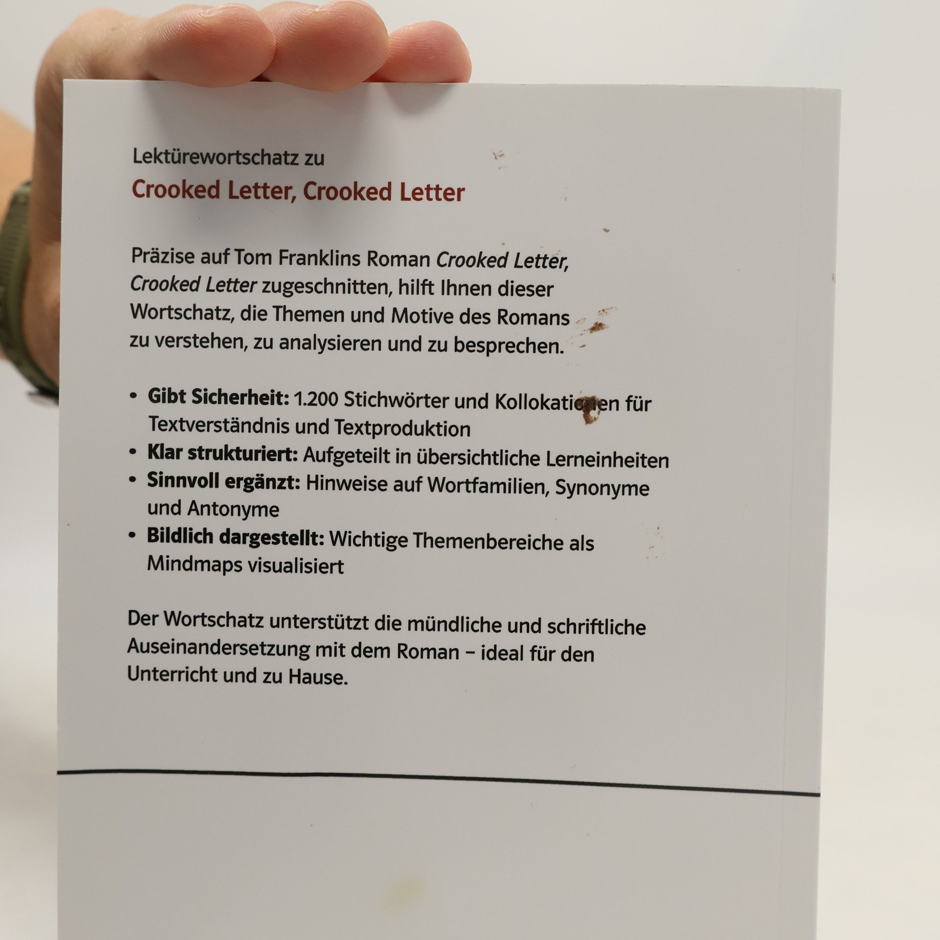 Lena Missel Lektürewortschatz zu Crooked letter, crooked letter