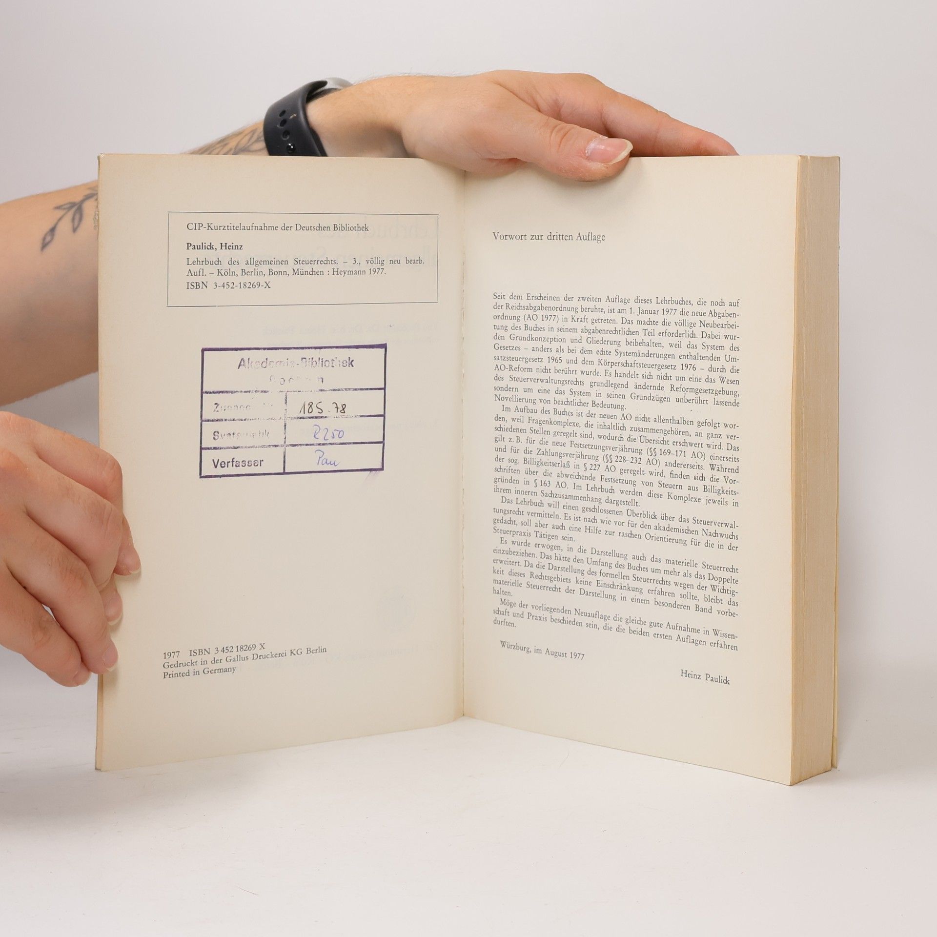 Heinz Paulick Lehrbuch des allgemeinen Steuerrechts