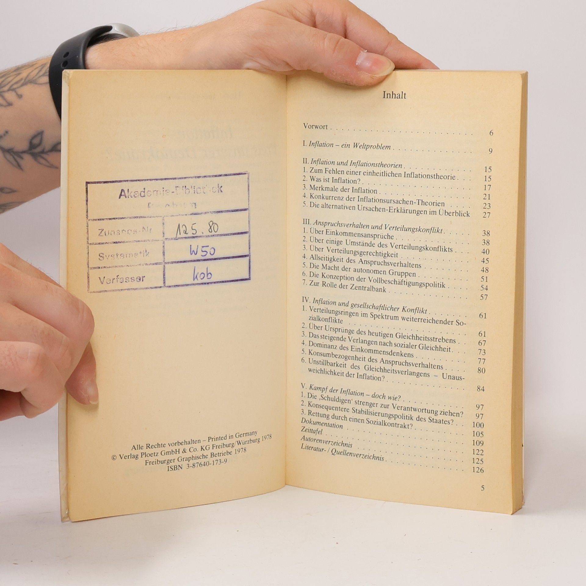 Horst Georg Koblitz Ploetz-Taschenbücher zum Zeitgeschehen - 3: Inflation, Preis unserer Demokratie?
