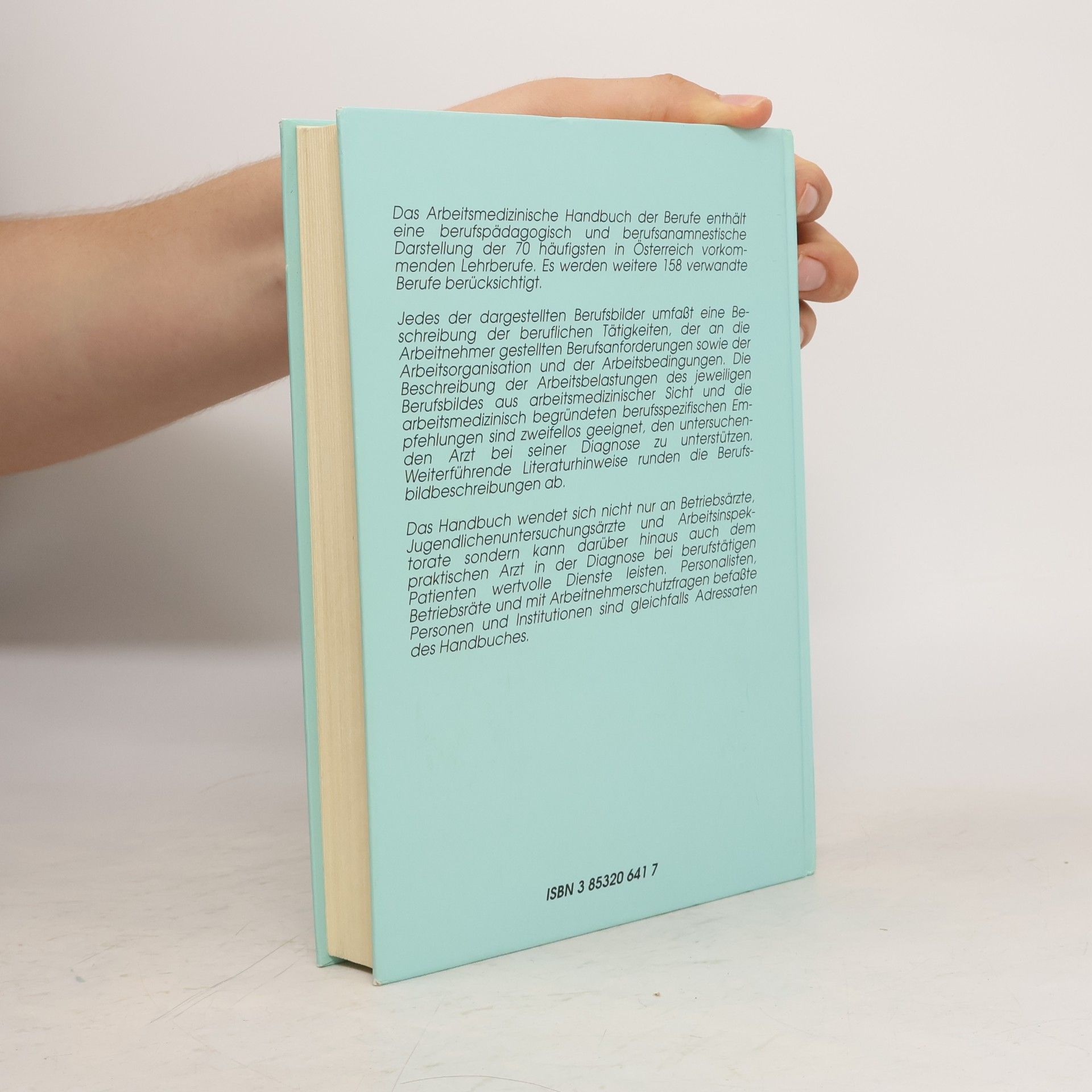 Oskar Meggeneder Arbeitsmedizinisches Handbuch der Berufe