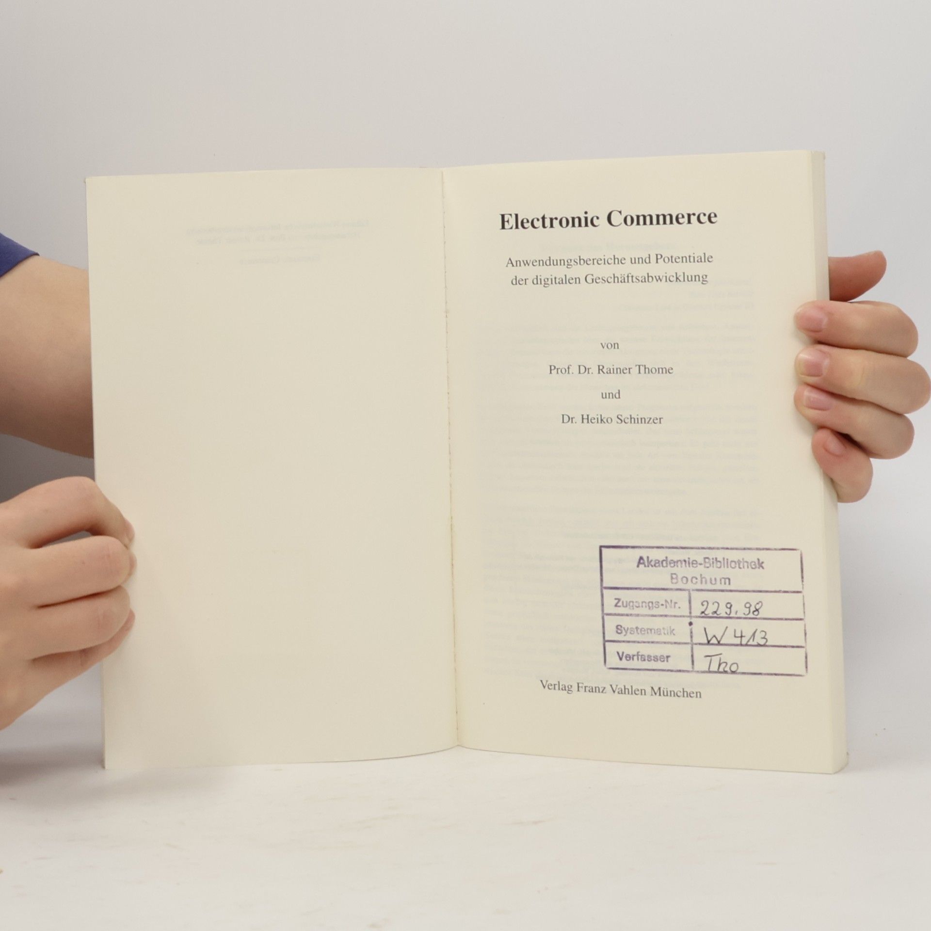 Rainer Thome Electronic Commerce