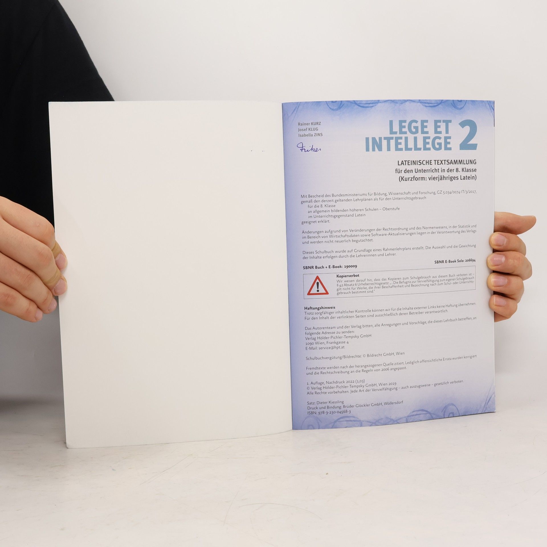 Josef Klug LEGE ET INTELLEGE Lateinische Textsammlung (Teil 2) für den Unterricht in der 8. Klasse (Kurzform: vierjähriges Latein)