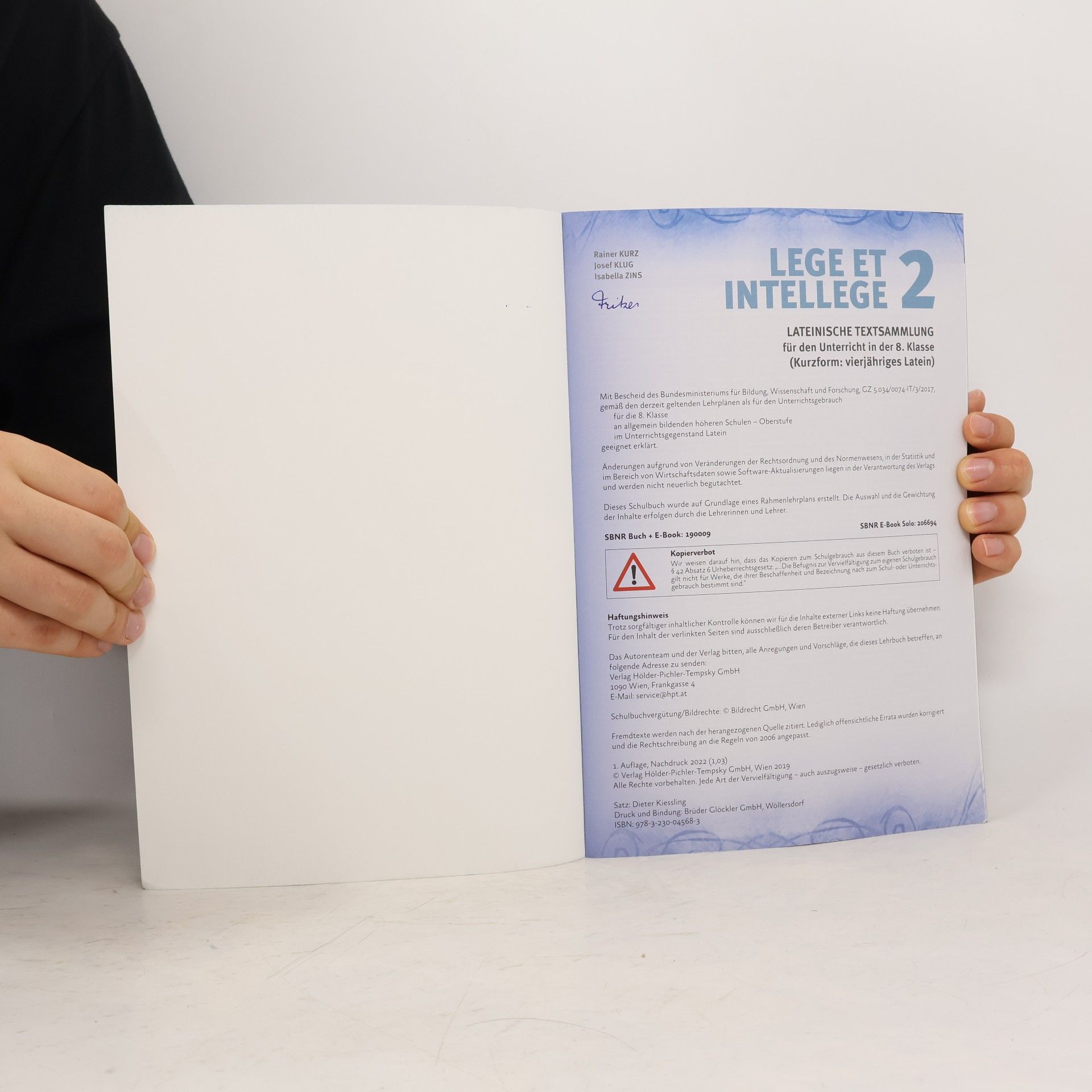 Josef Klug LEGE ET INTELLEGE Lateinische Textsammlung (Teil 2) für den Unterricht in der 8. Klasse (Kurzform: vierjähriges Latein)