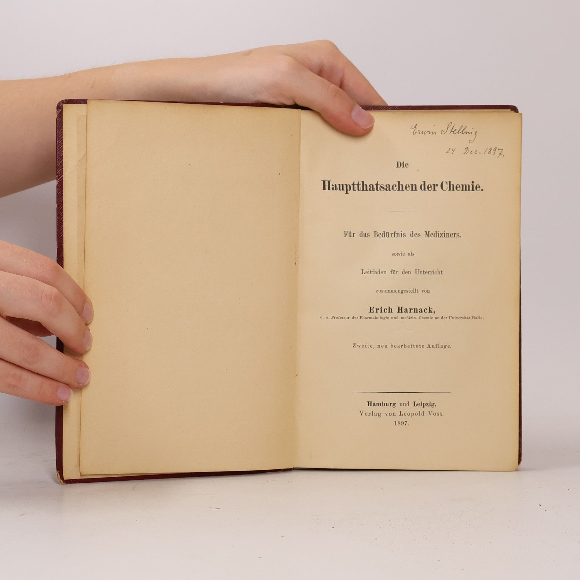 Erich Harnack Die Hauptthatsachen der Chemie