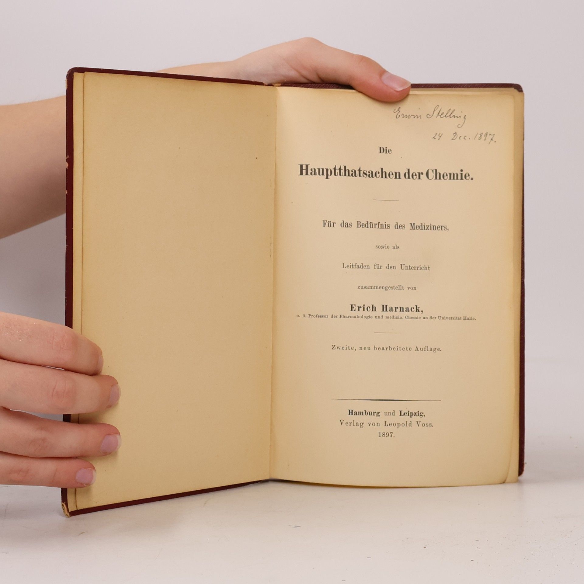 Erich Harnack Die Hauptthatsachen der Chemie