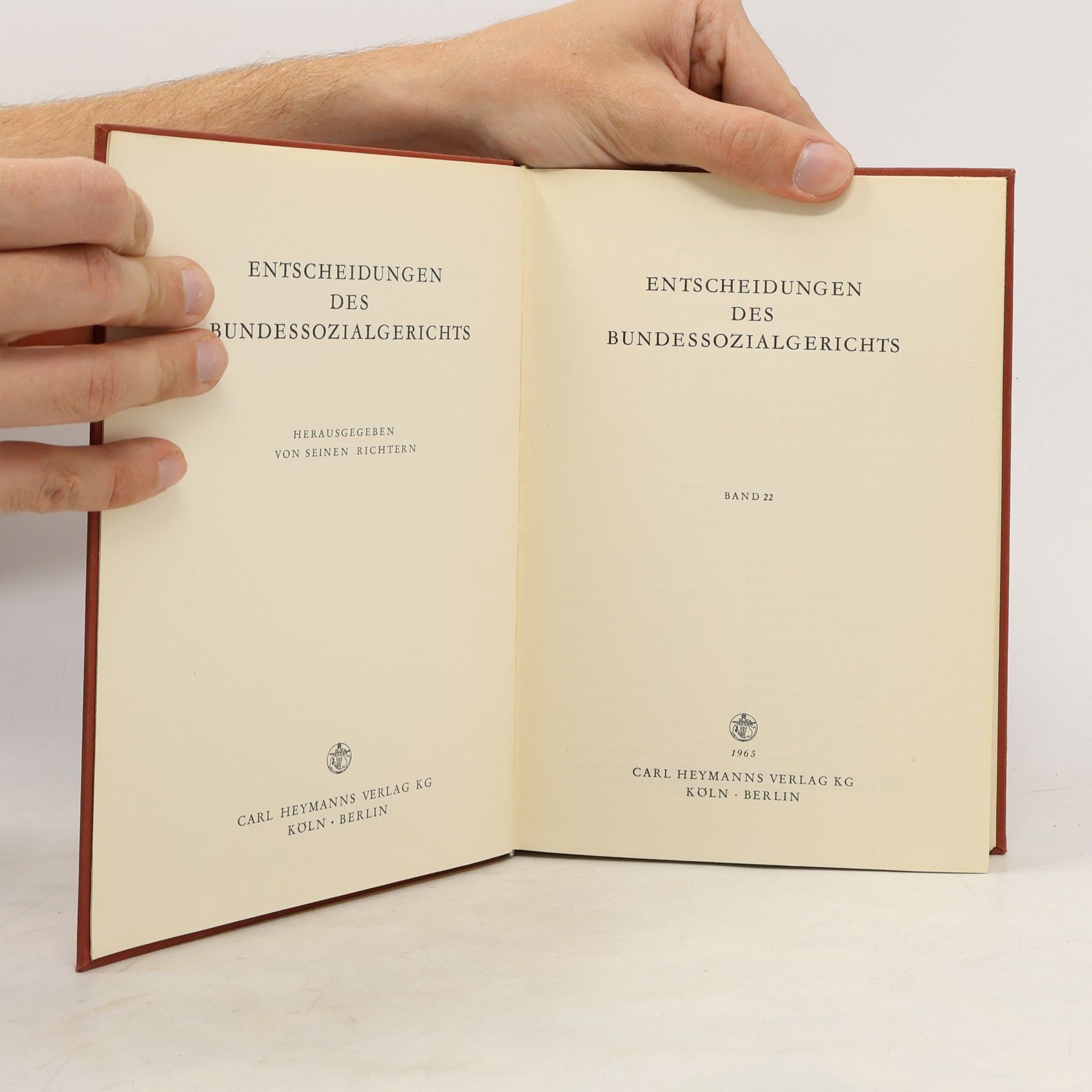 Various authors Entscheidungen des Bundessozialgerichts 22