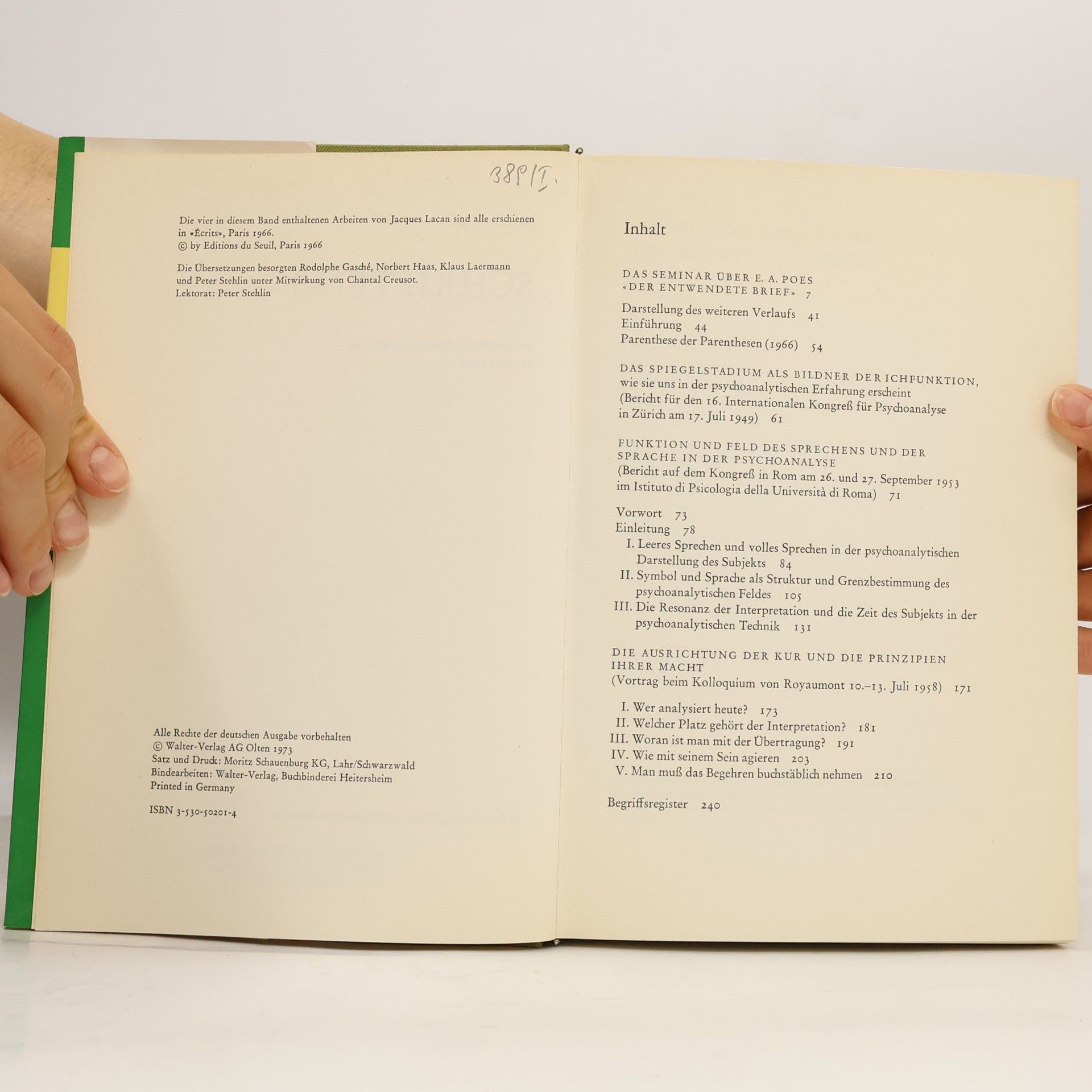 Jacques Marie Emile Lacan Jacques Lacan Schriften I