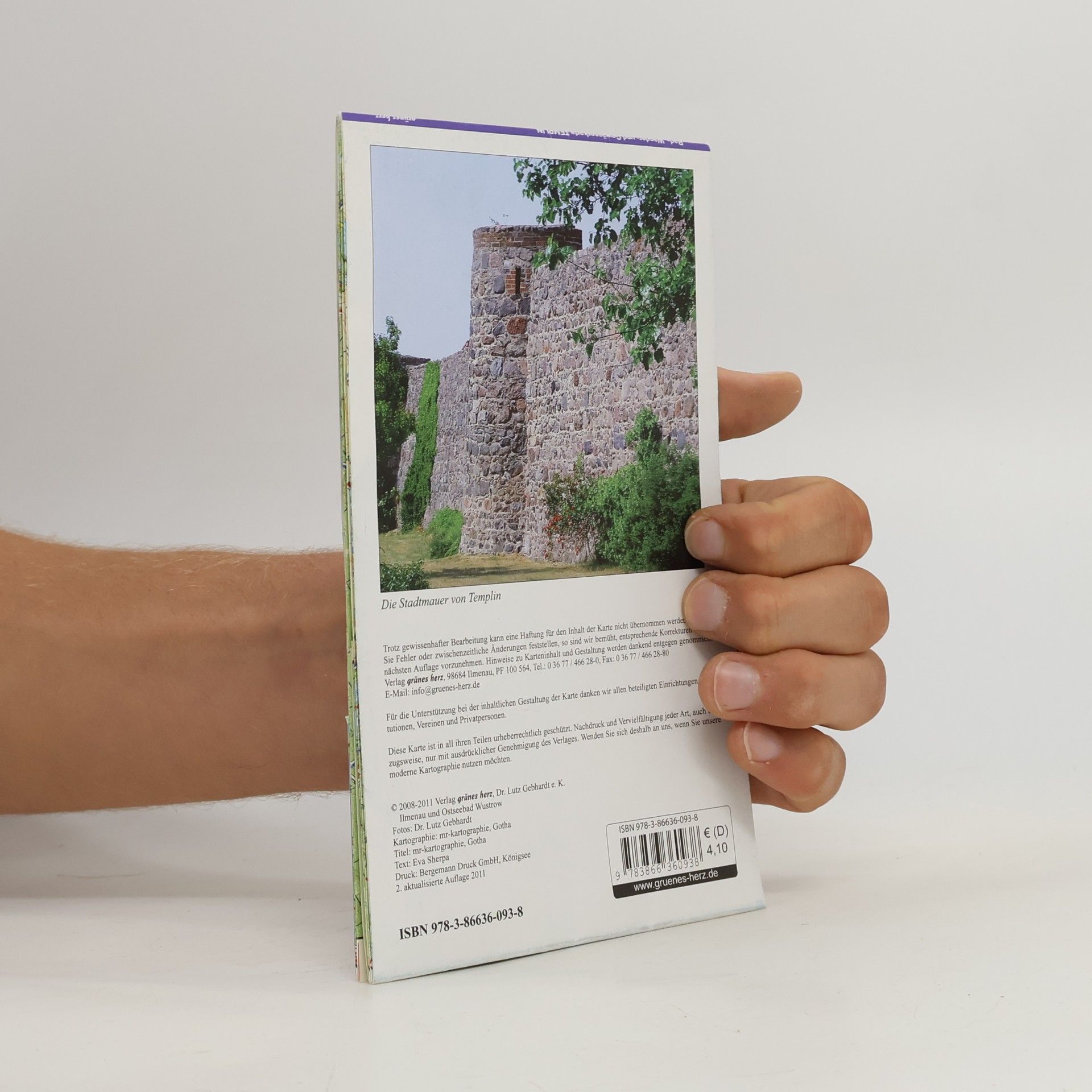 Rad-, Wander- und Gewässerkarte Templin: Mit Lychen, Warthe, Herzfelde, Petznick, Milmersdorf, Mit Hammelspring, Barsdorf, Röddelin, Annenwalde. Maßstab 1:35.000.