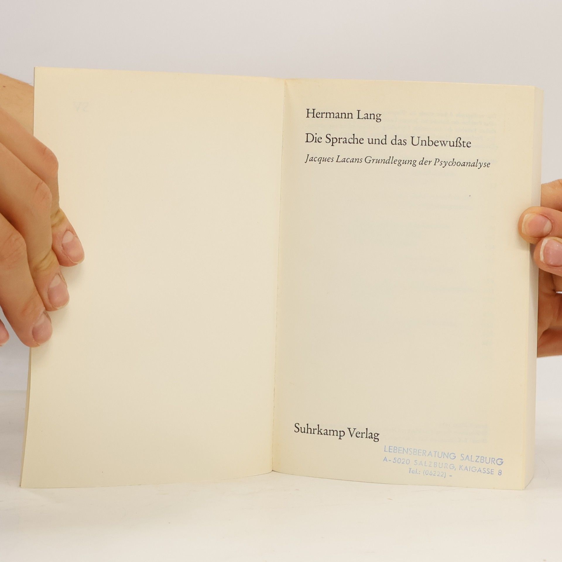 Hermann Lang Die Sprache und das Unbewusste