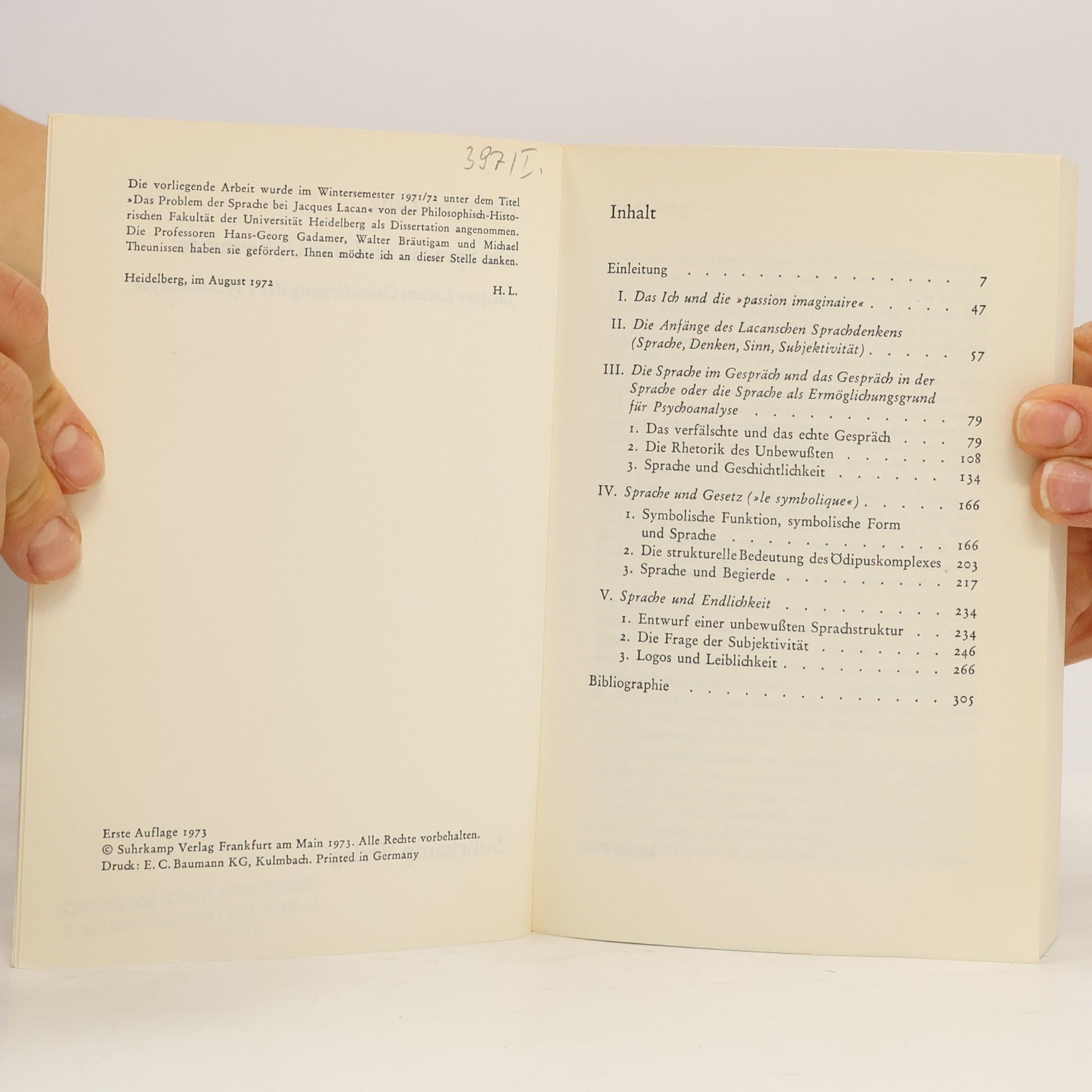 Hermann Lang Die Sprache und das Unbewusste