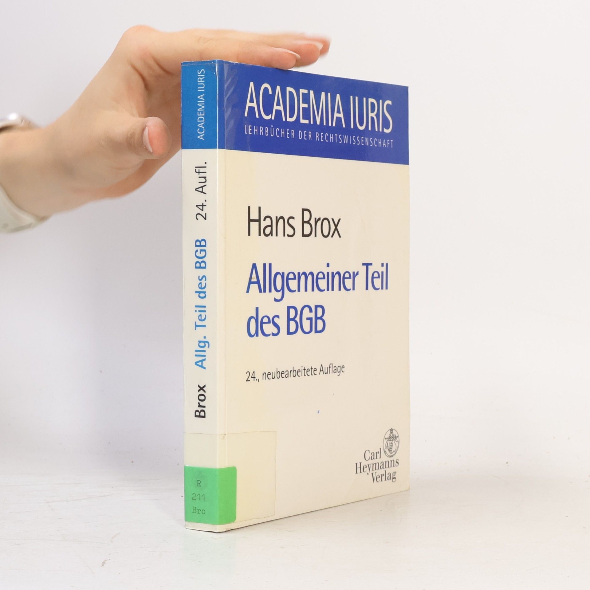Hans Brox Allgemeiner Teil des BGB
