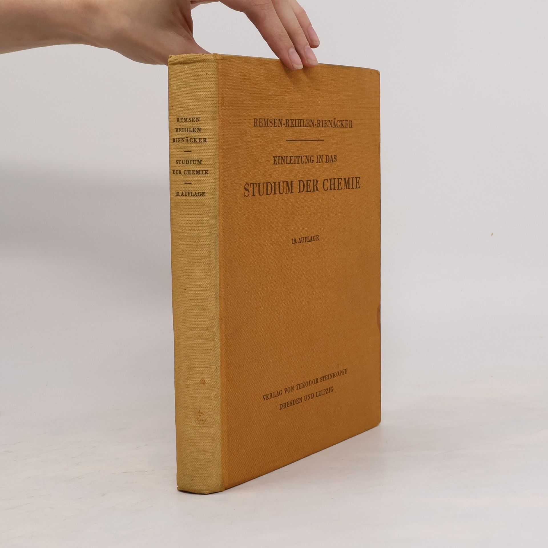 Hans Reihlen Einleitung in das Studium der Chemie