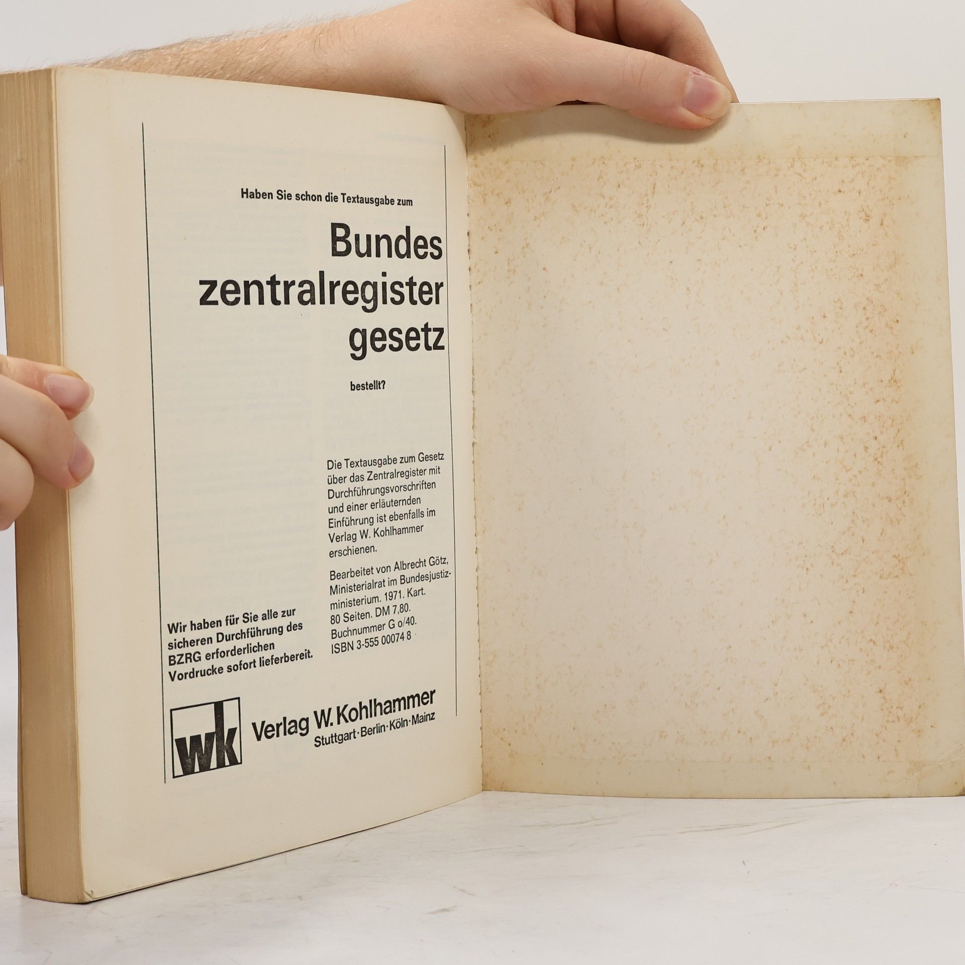 Albrecht Götz Bundeszentralregistergesetz