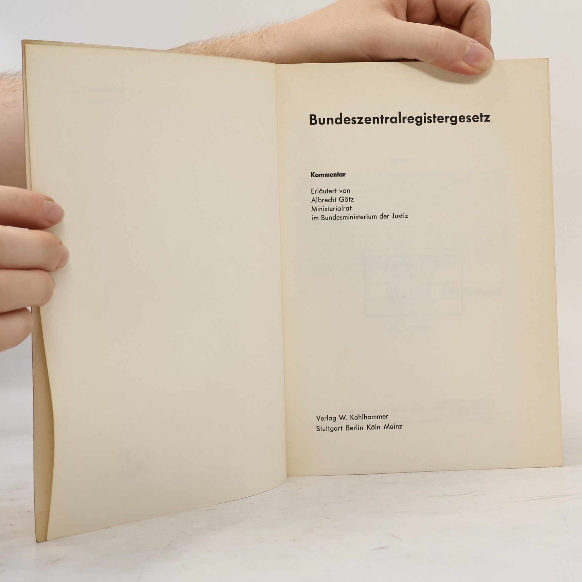 Albrecht Götz Bundeszentralregistergesetz