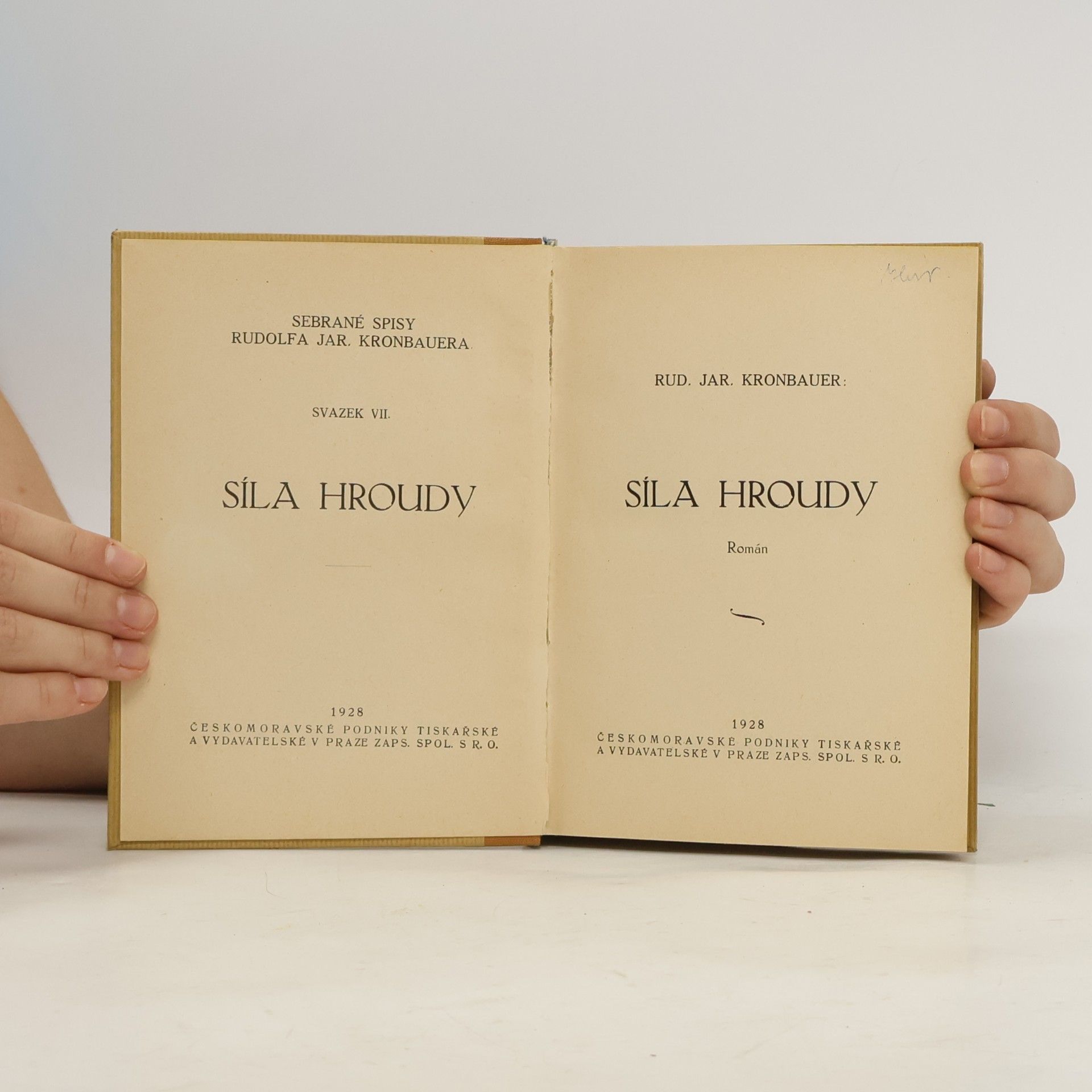 Rudolf Jaroslav Kronbauer Síla hroudy