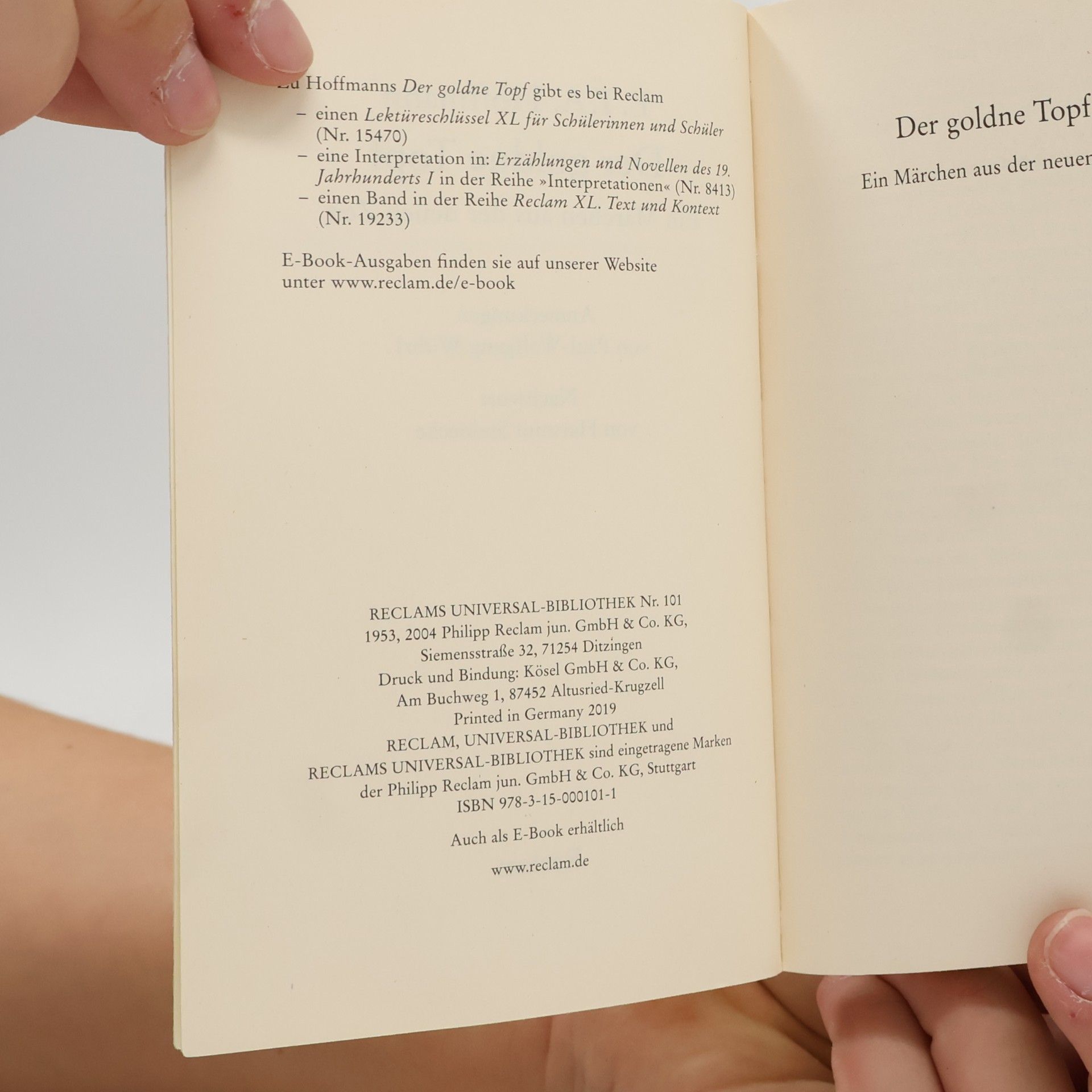 E. T. A. Hoffmann Der Goldne Topf