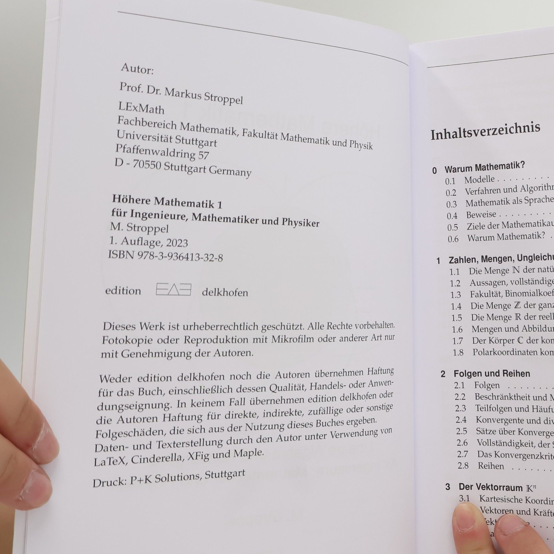 Markus Stroppel Höhere Mathematik 1