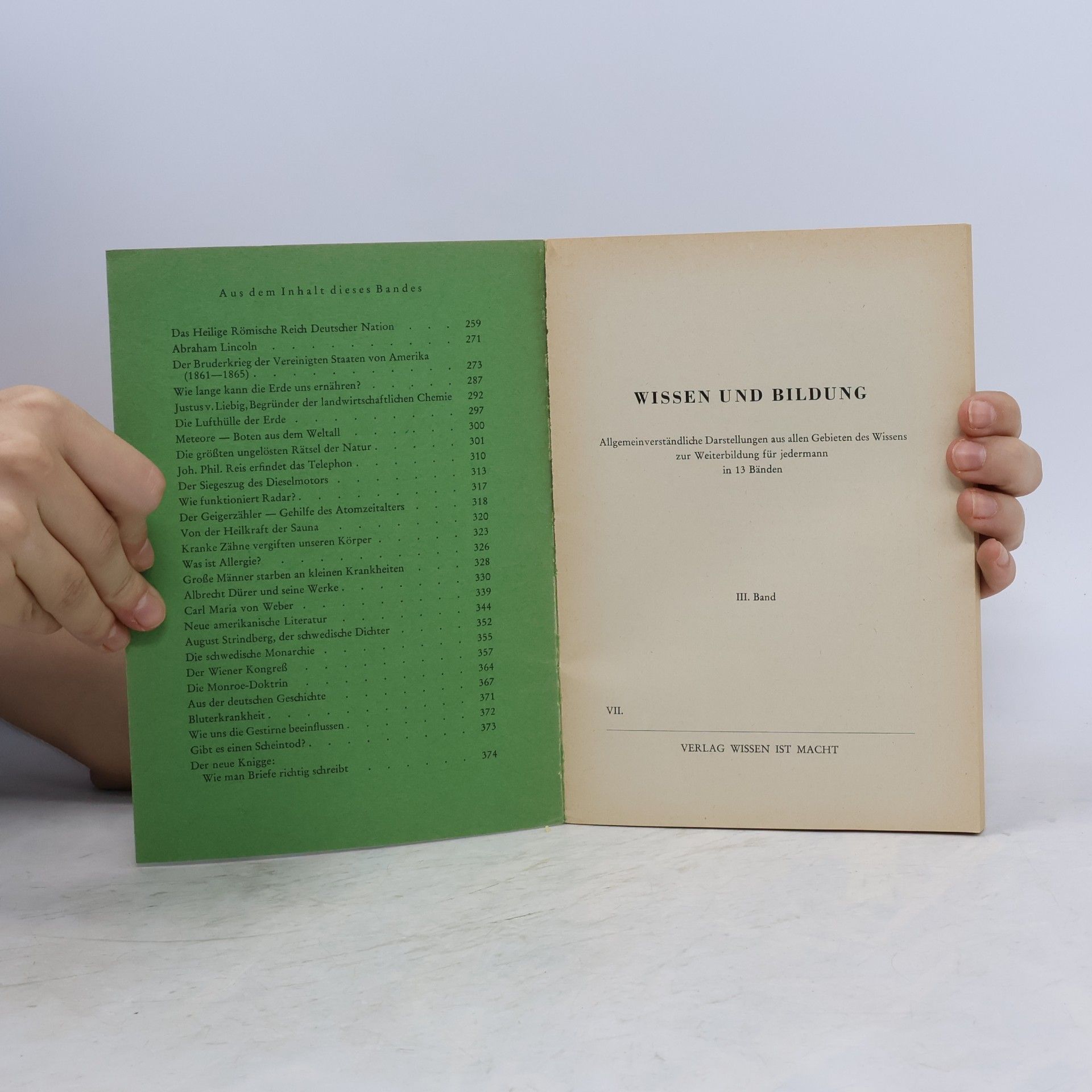 Various authors Wissen und Bildung III.