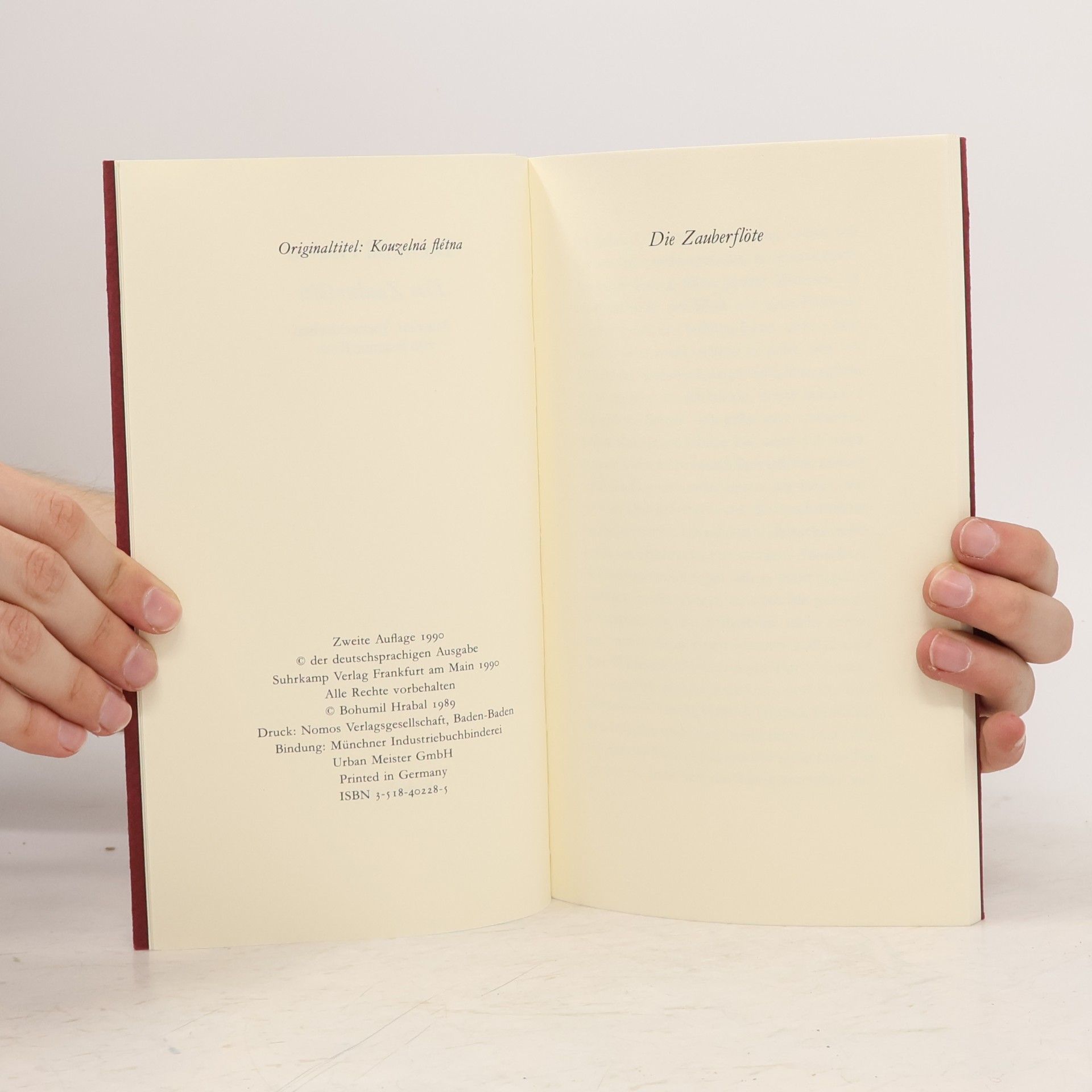 Bohumil Hrabal Die Zauberflöte