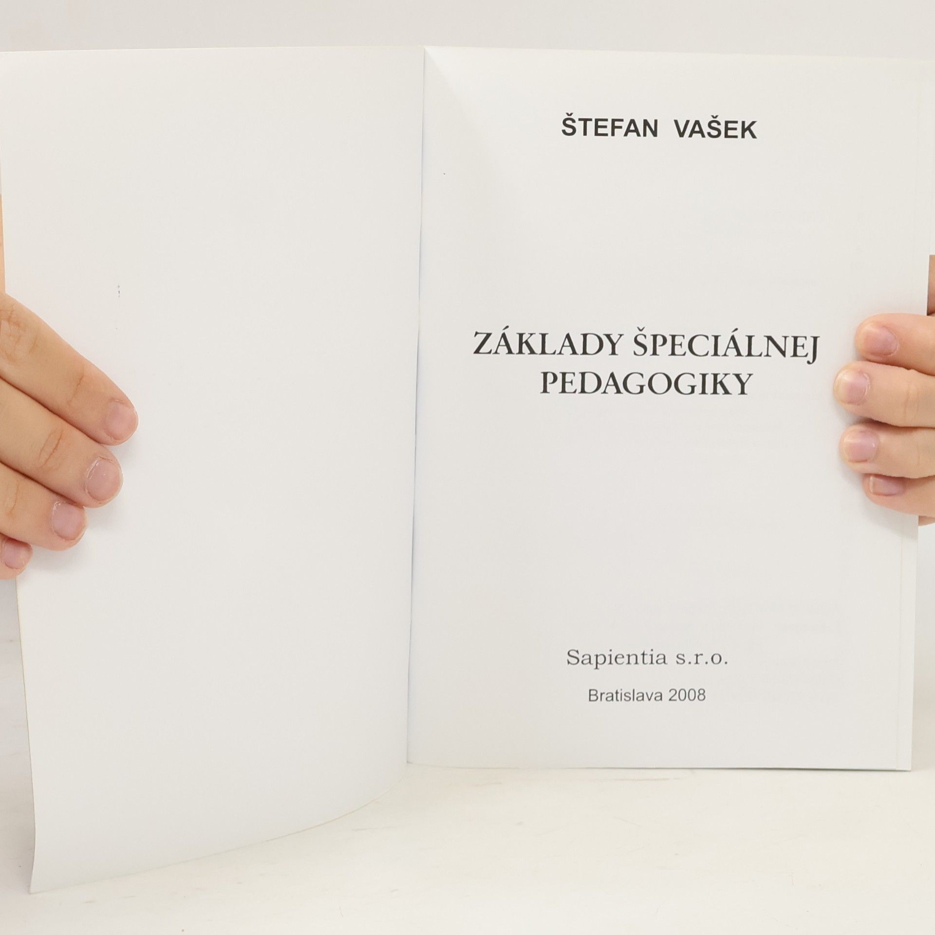 Štefan Vašek Základy špeciálnej pedagogiky