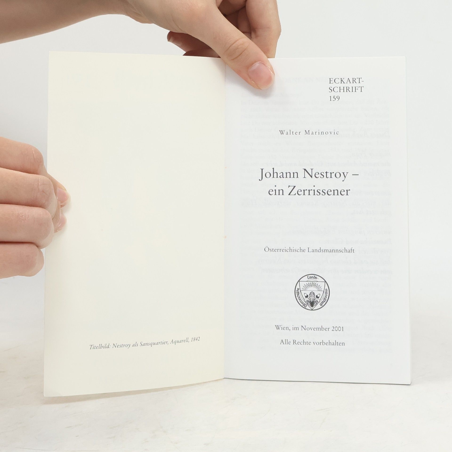 Walter Marinovic Johann Nestroy – ein Zerrissener