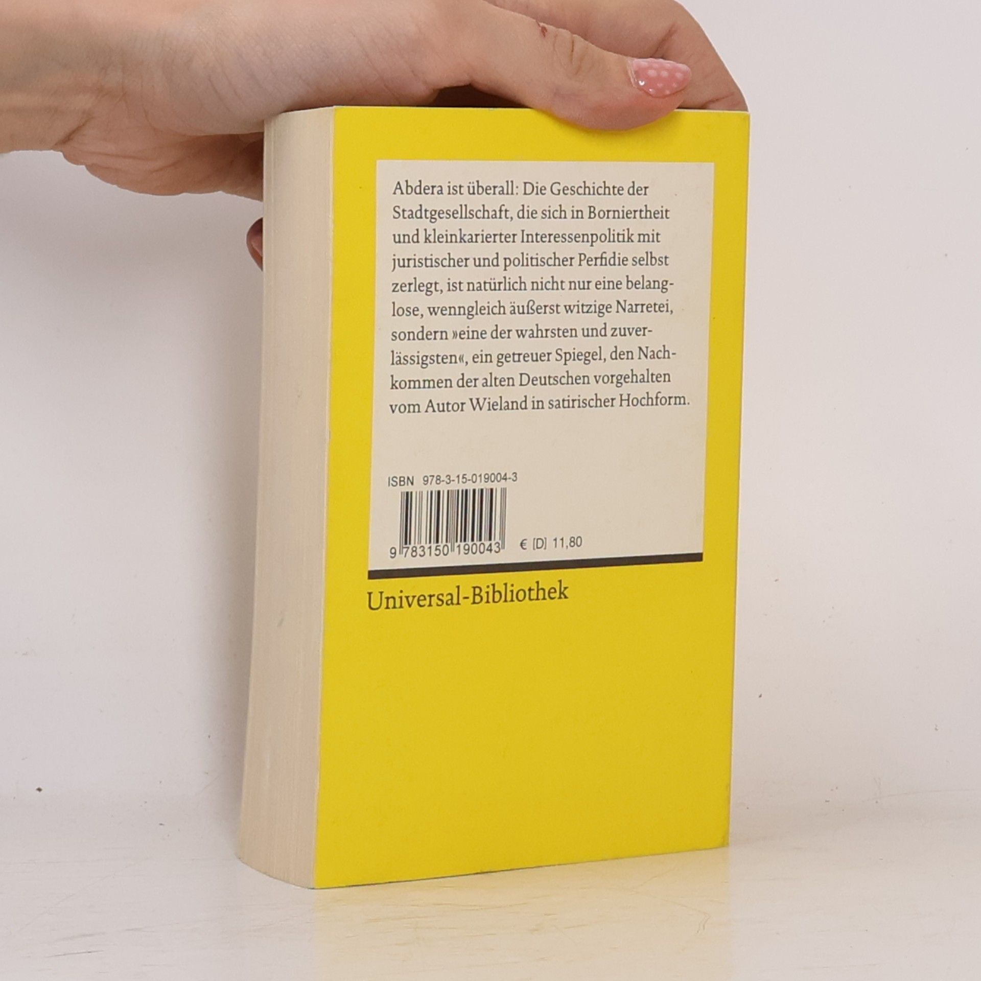 Christoph Martin Wieland Geschichte der Abderiten Studienausgabe